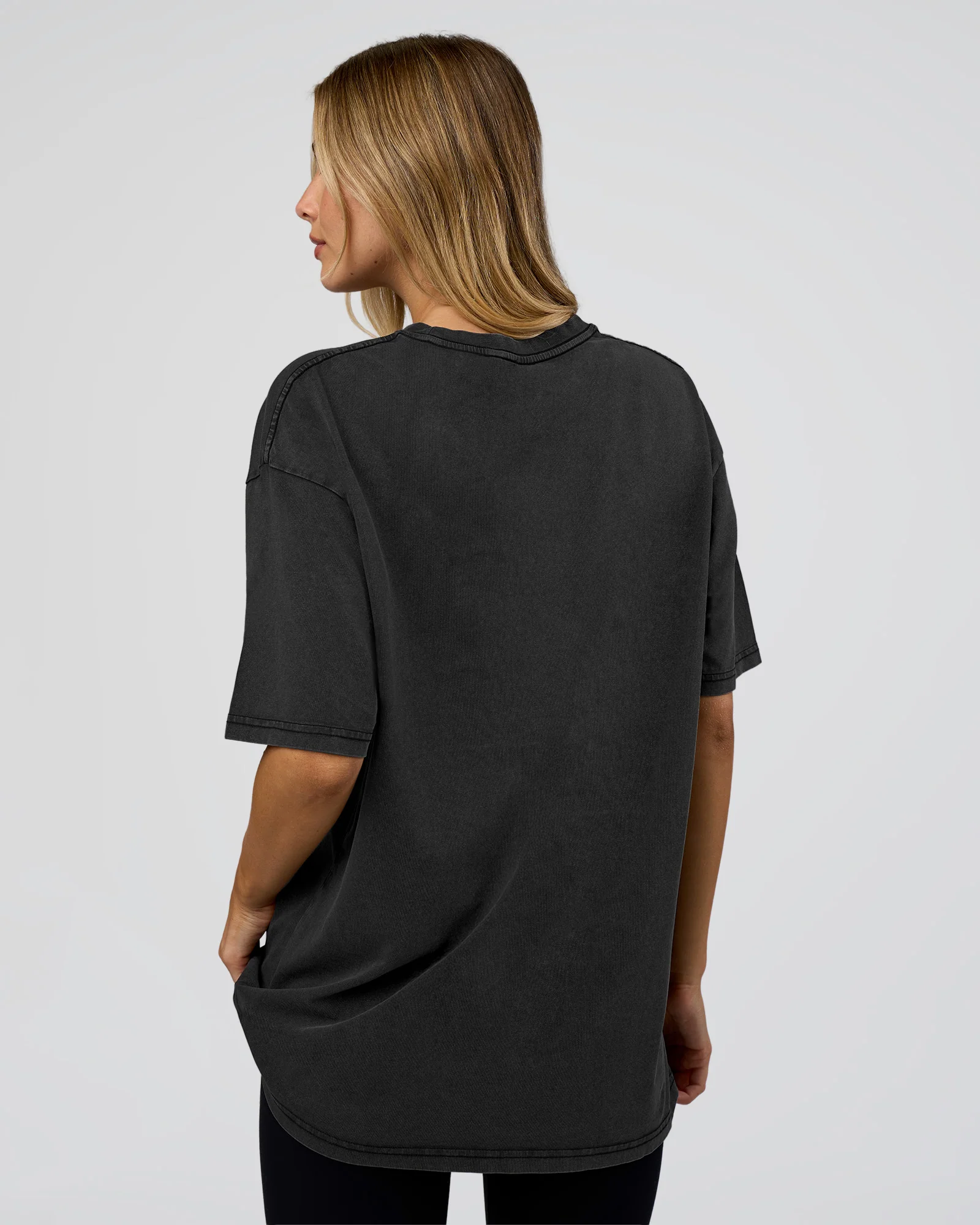 1% Better Every Day EST FLXCotton Oversized Tee - Black Washed - Image 7