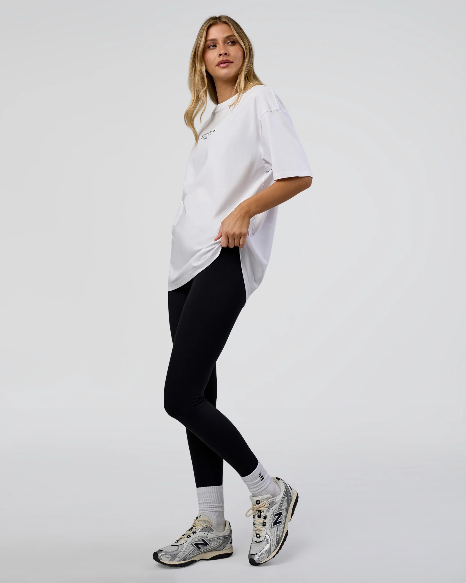 1% Better Every Day EST FLXCotton Oversized Tee - White - Image 5