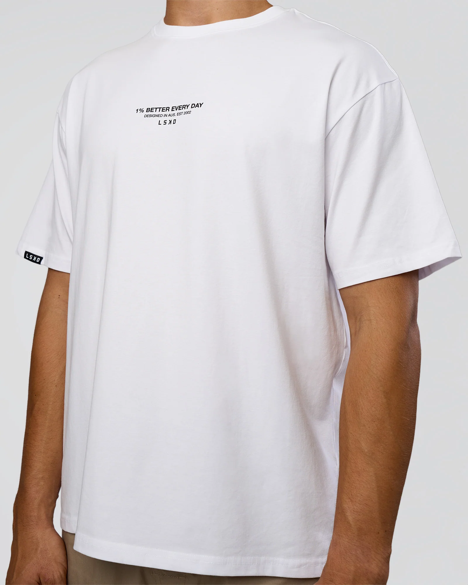 1% Better Every Day EST FLXCotton Oversized Tee - White - Image 8
