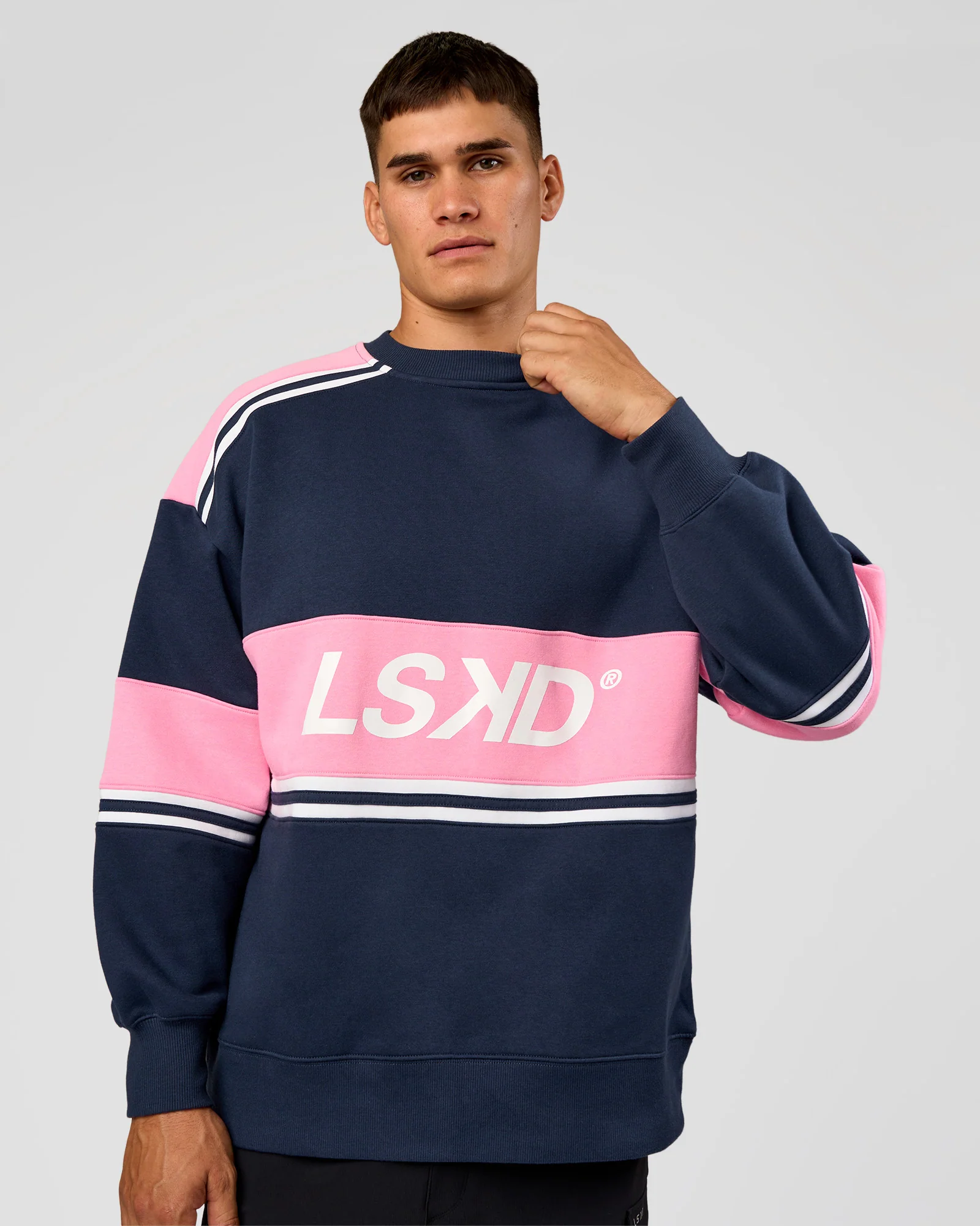 A-Team Sweater Oversize - Future Navy-Candy Pink - Image 2