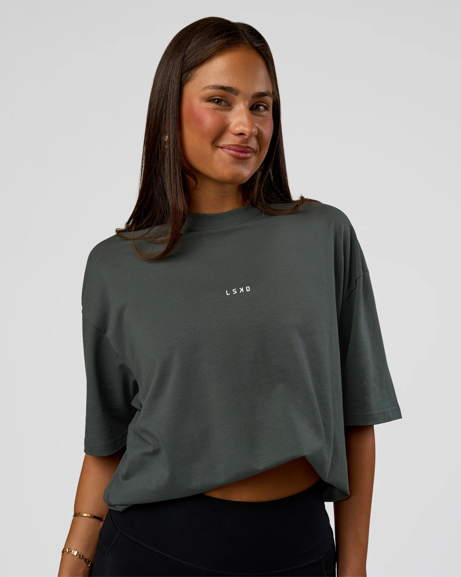 Abstract Haze FLXCotton Tee - Carbon Green-Cantaloupe - Image 5