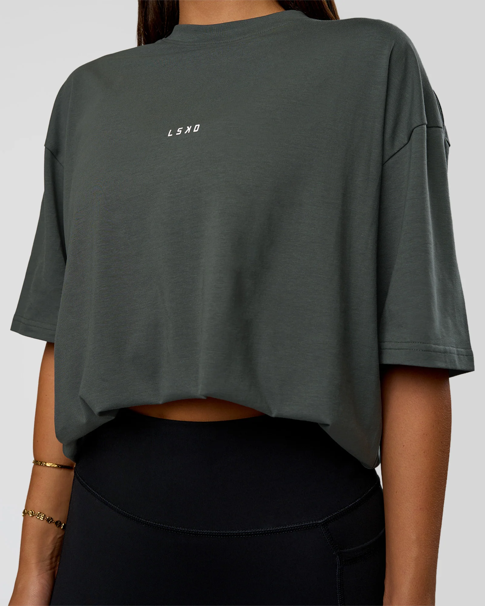 Abstract Haze FLXCotton Tee - Carbon Green-Cantaloupe - Image 9