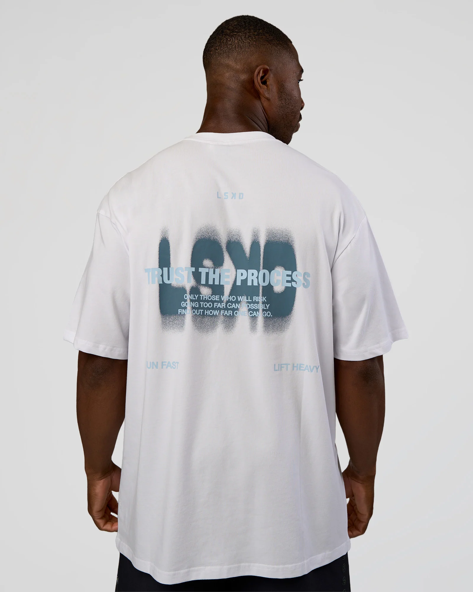 Abstract Haze FLXCotton Tee - White-Blue Aura - Image 2