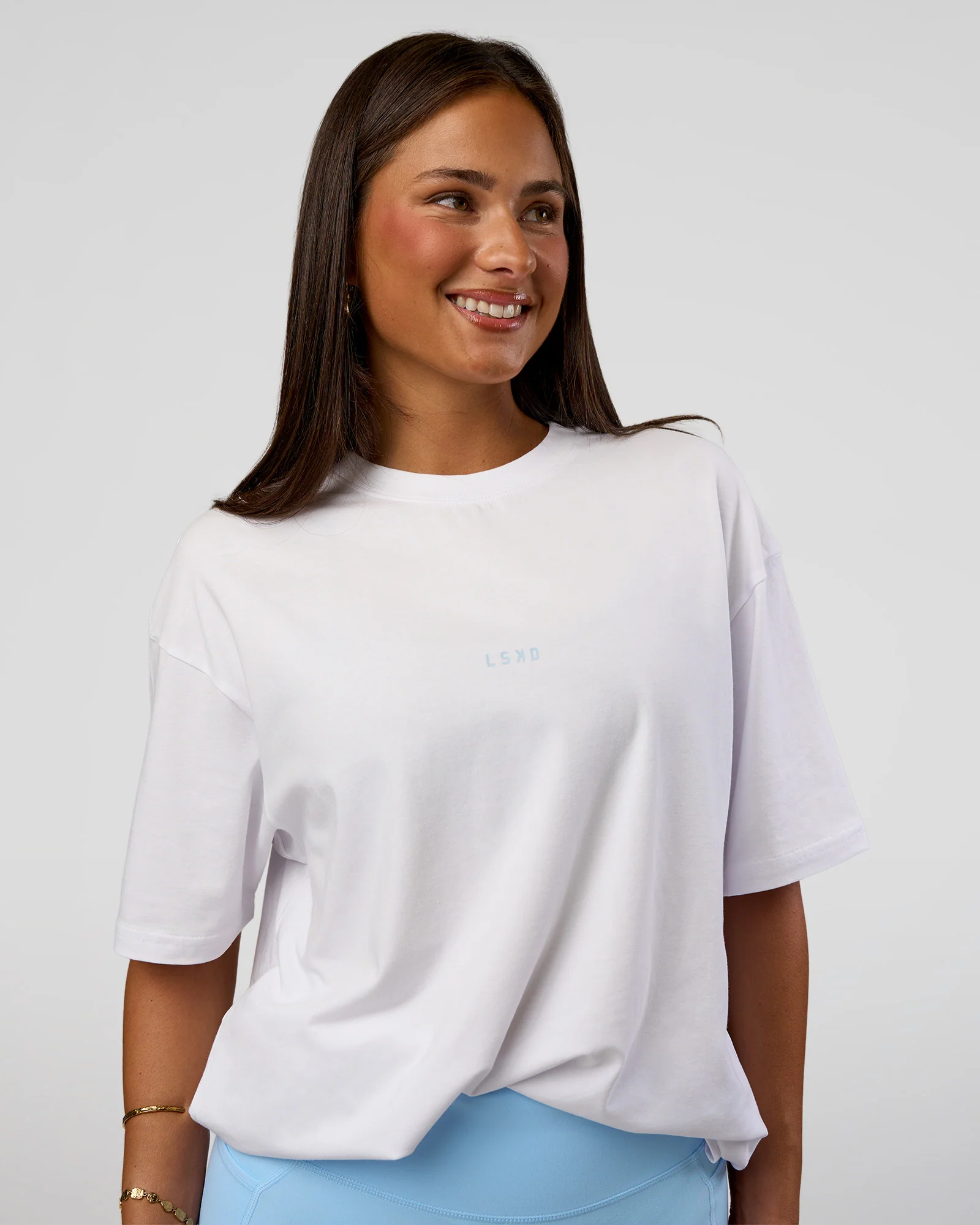 Abstract Haze FLXCotton Tee - White-Blue Aura - Image 5
