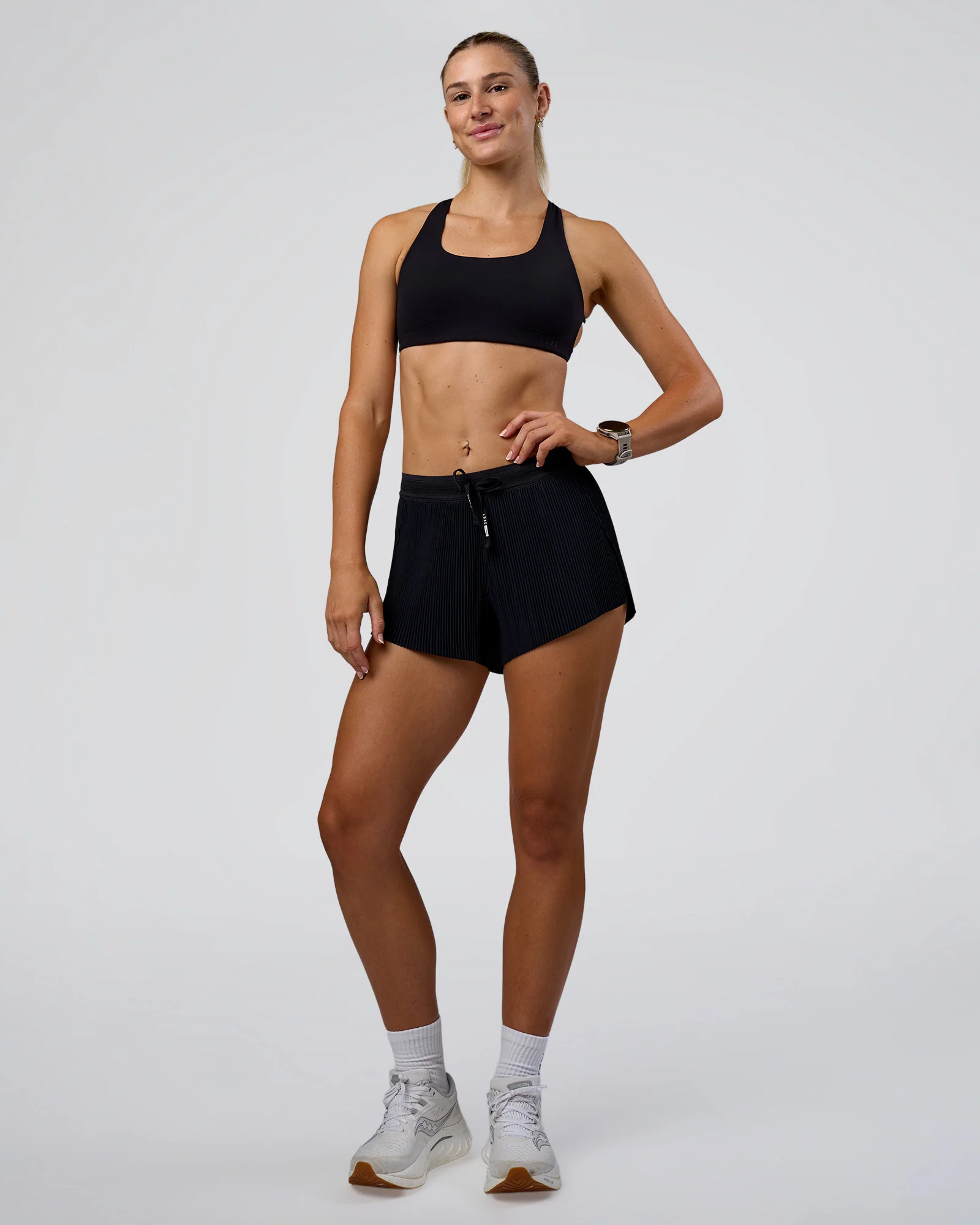 Accelerate 3" Pleated Mid-Rise Running Short - Black - Image 10