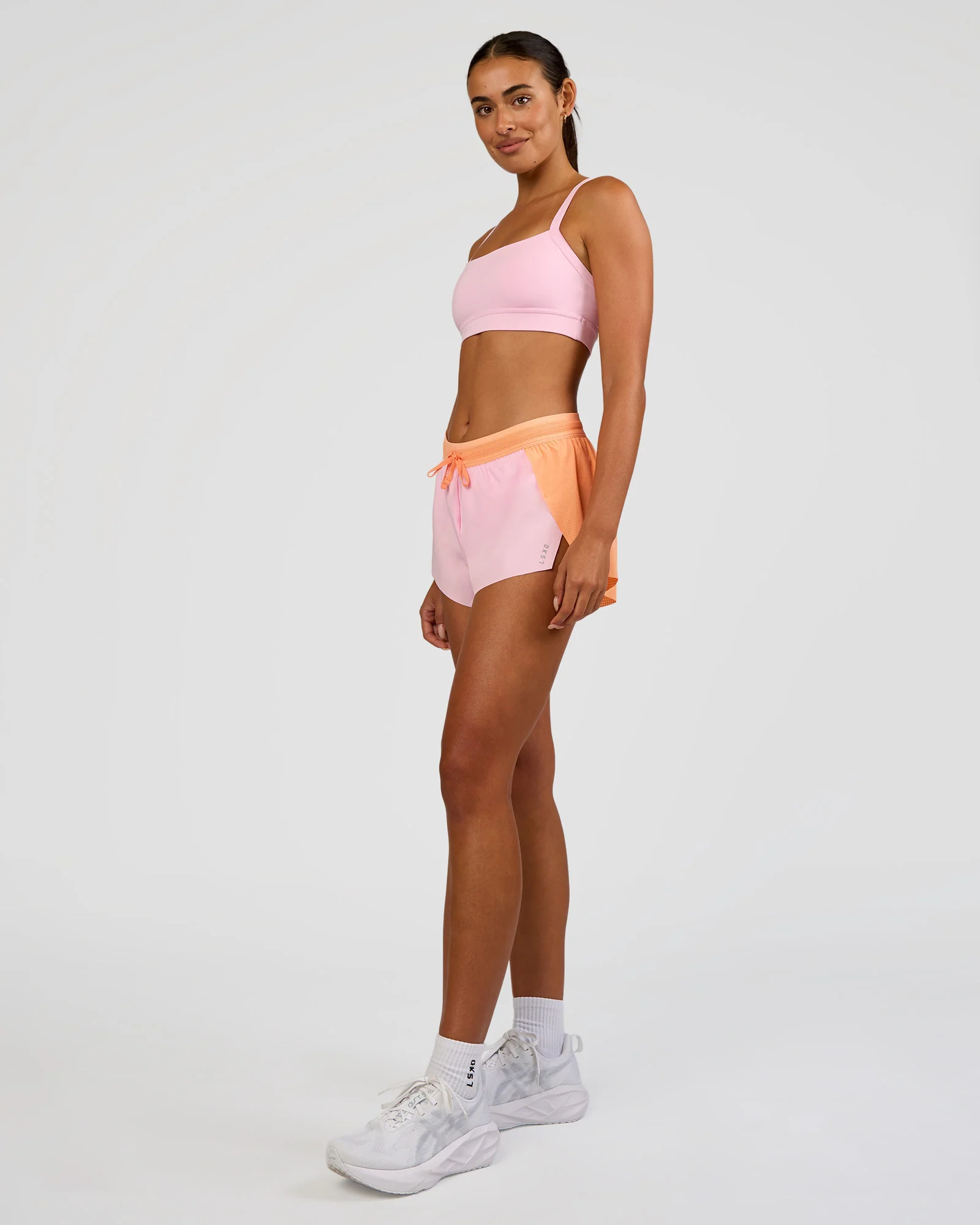 Accelerate 3" Mid-Rise Running Short - Cantaloupe-Marshmallow - Image 7
