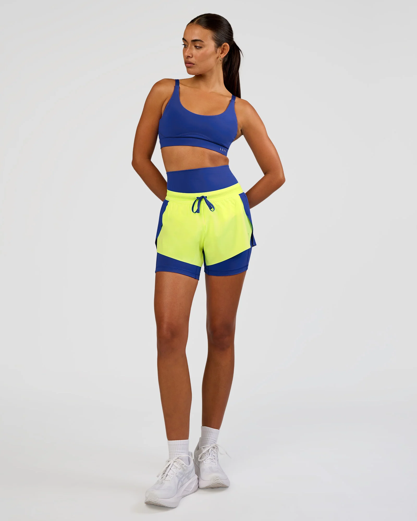 Accelerate 3" Mid-Rise Running Short - Electric Indigo-Lime Glo - Image 9