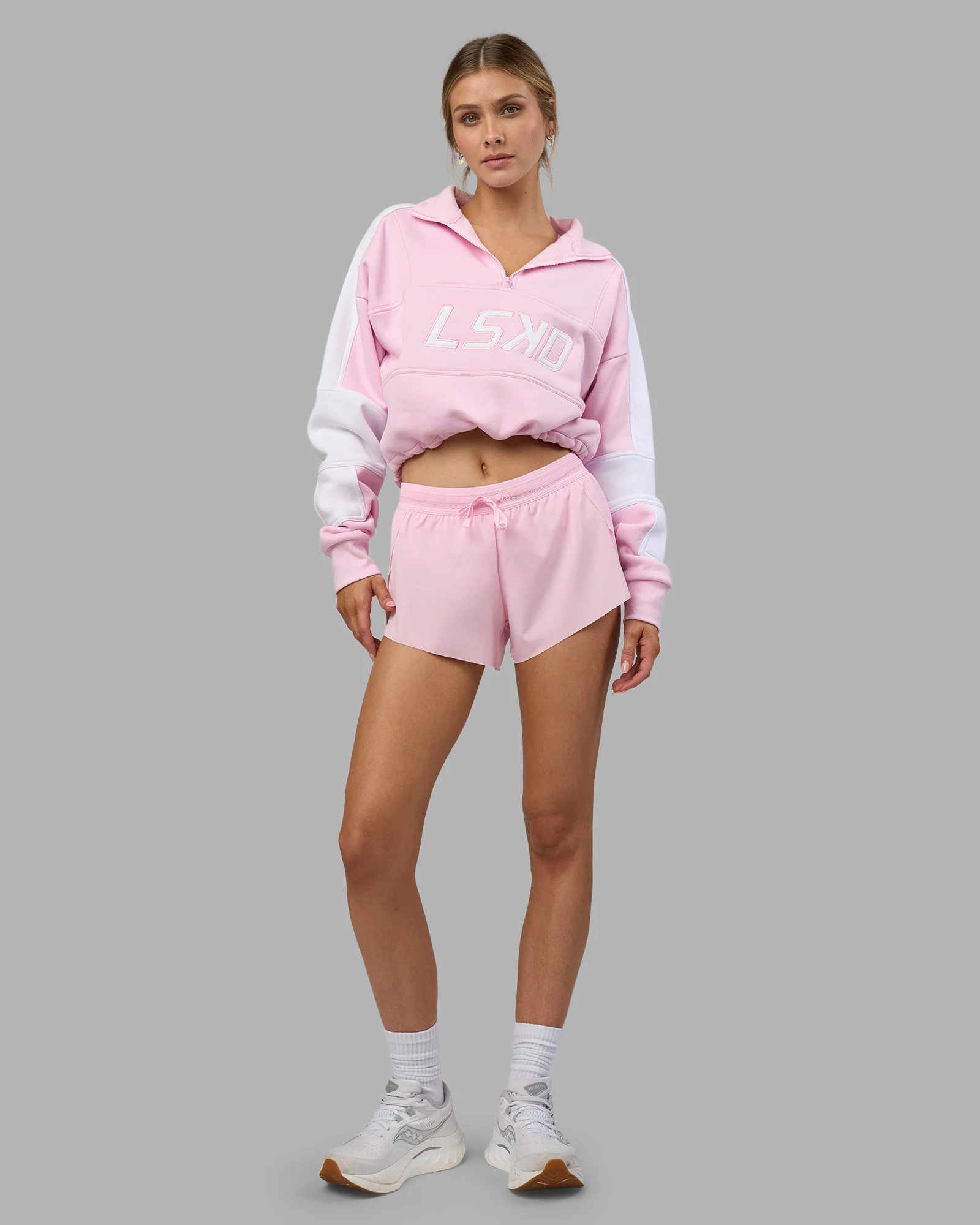 Accelerate 3" Mid-Rise Running Short - Marshmallow-Candy Pink - Image 7