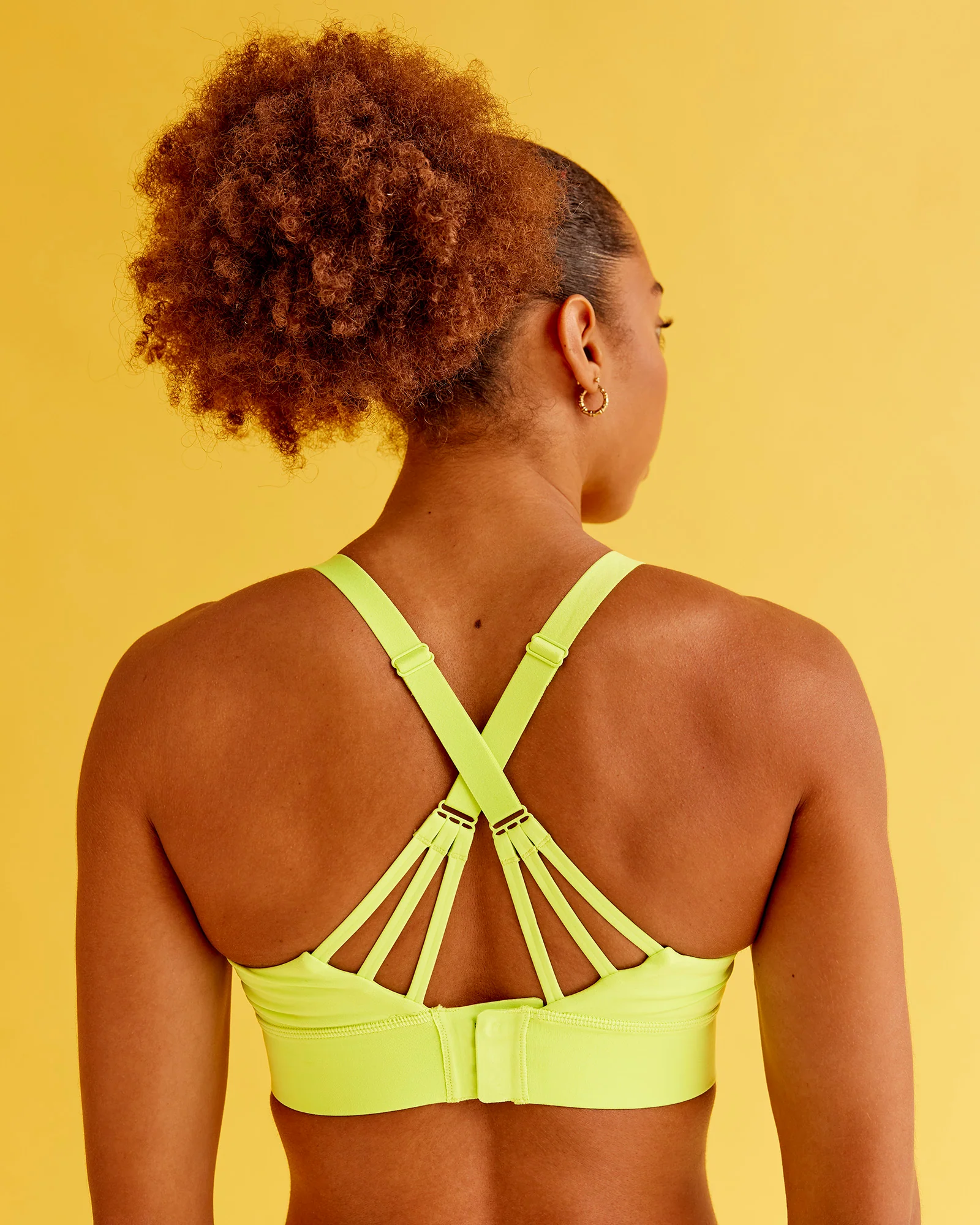 Accelerate Split Strap Sports Bra - Hyper Green - Image 6