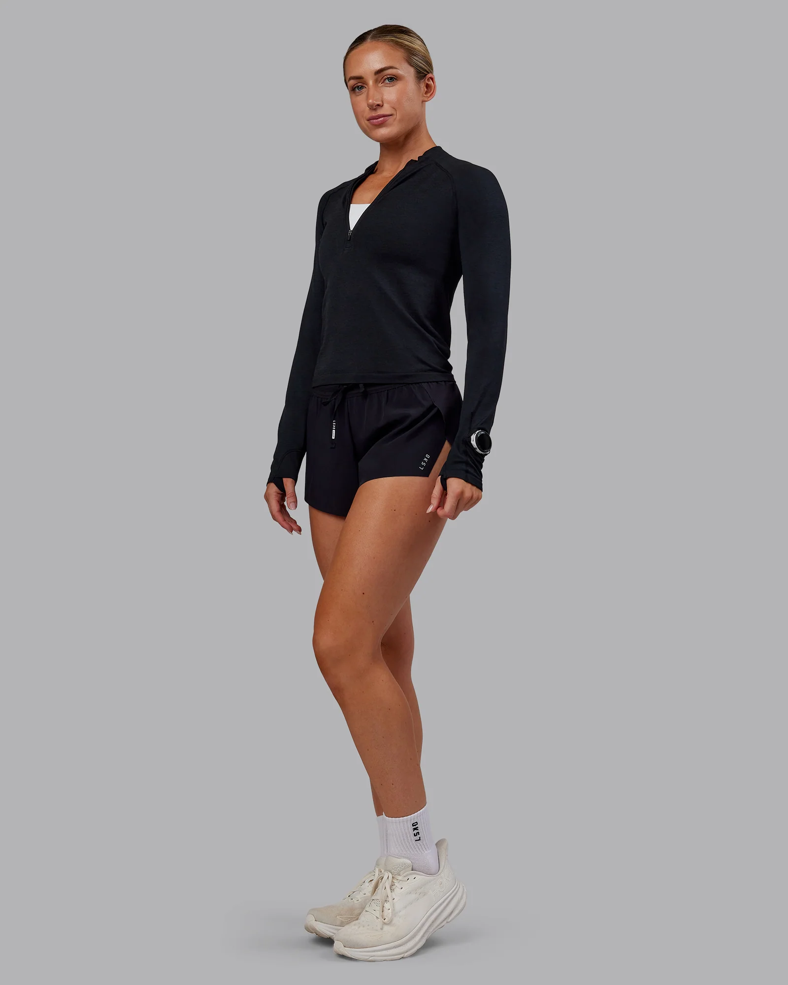 AeroFLX+ Long Sleeve Half Zip - Black Marl - Image 2