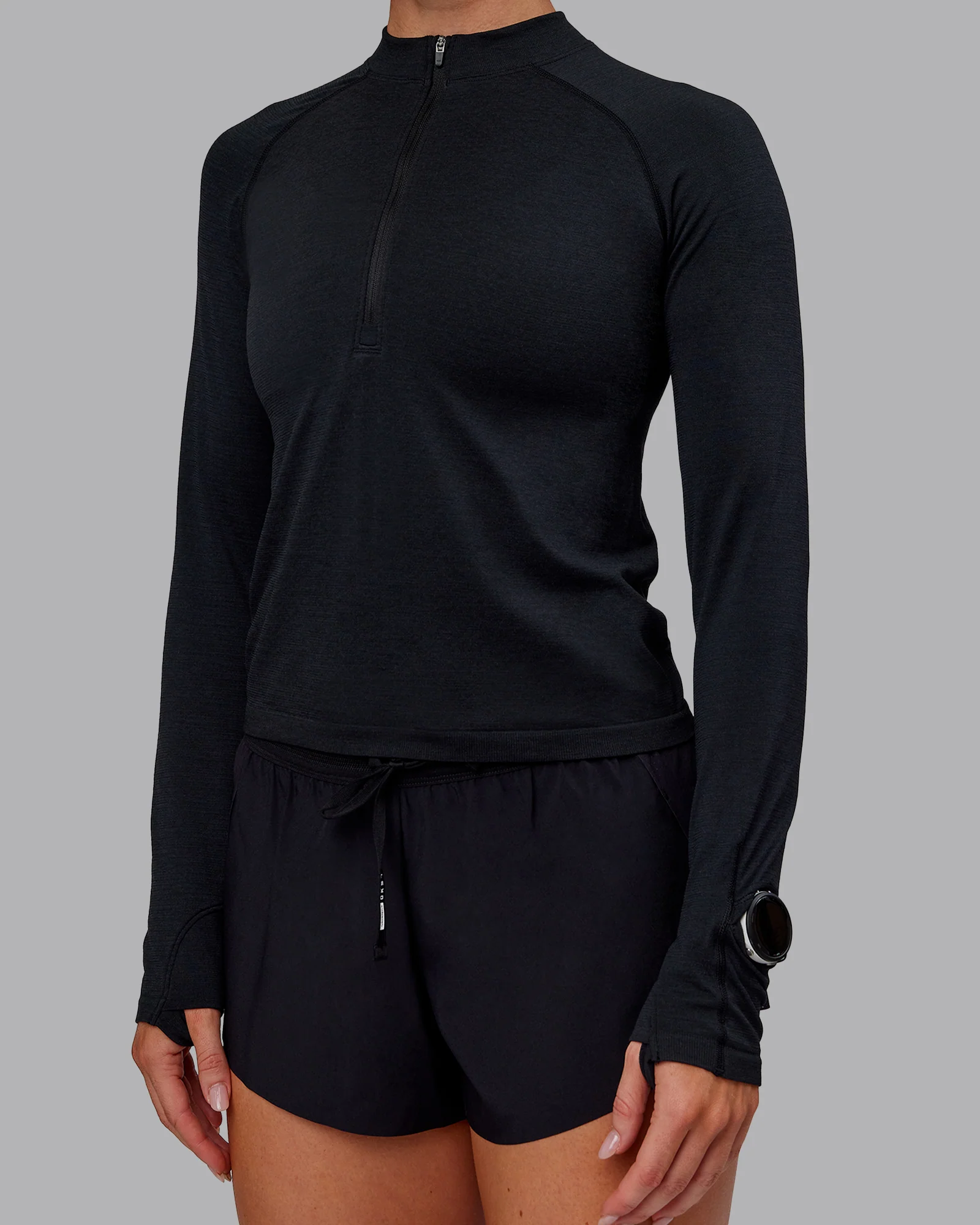 AeroFLX+ Long Sleeve Half Zip - Black Marl - Image 6