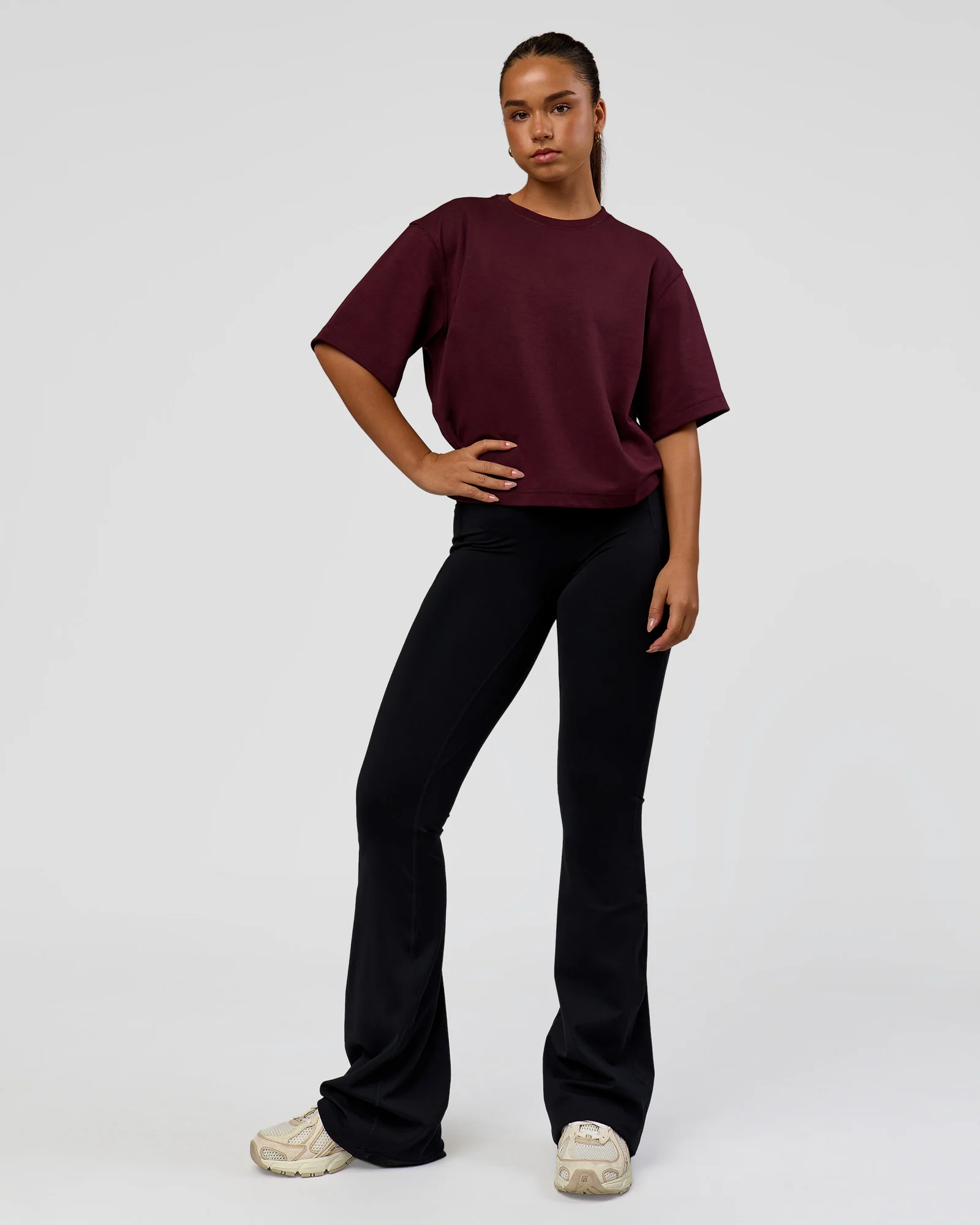 AfterDark ZeroCrease Cropped Tee - Cherry Lacquer - Image 6