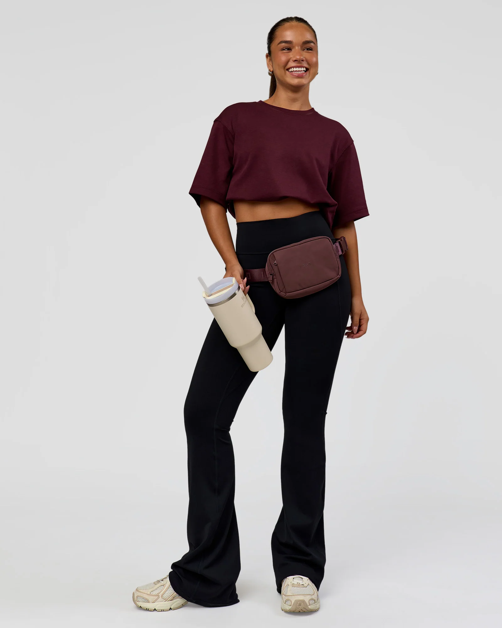 AfterDark ZeroCrease Cropped Tee - Cherry Lacquer - Image 8