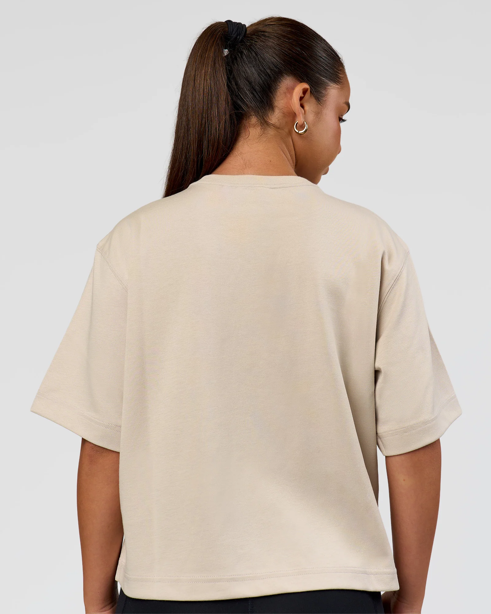 AfterDark ZeroCrease Cropped Tee - Shale Beige - Image 5