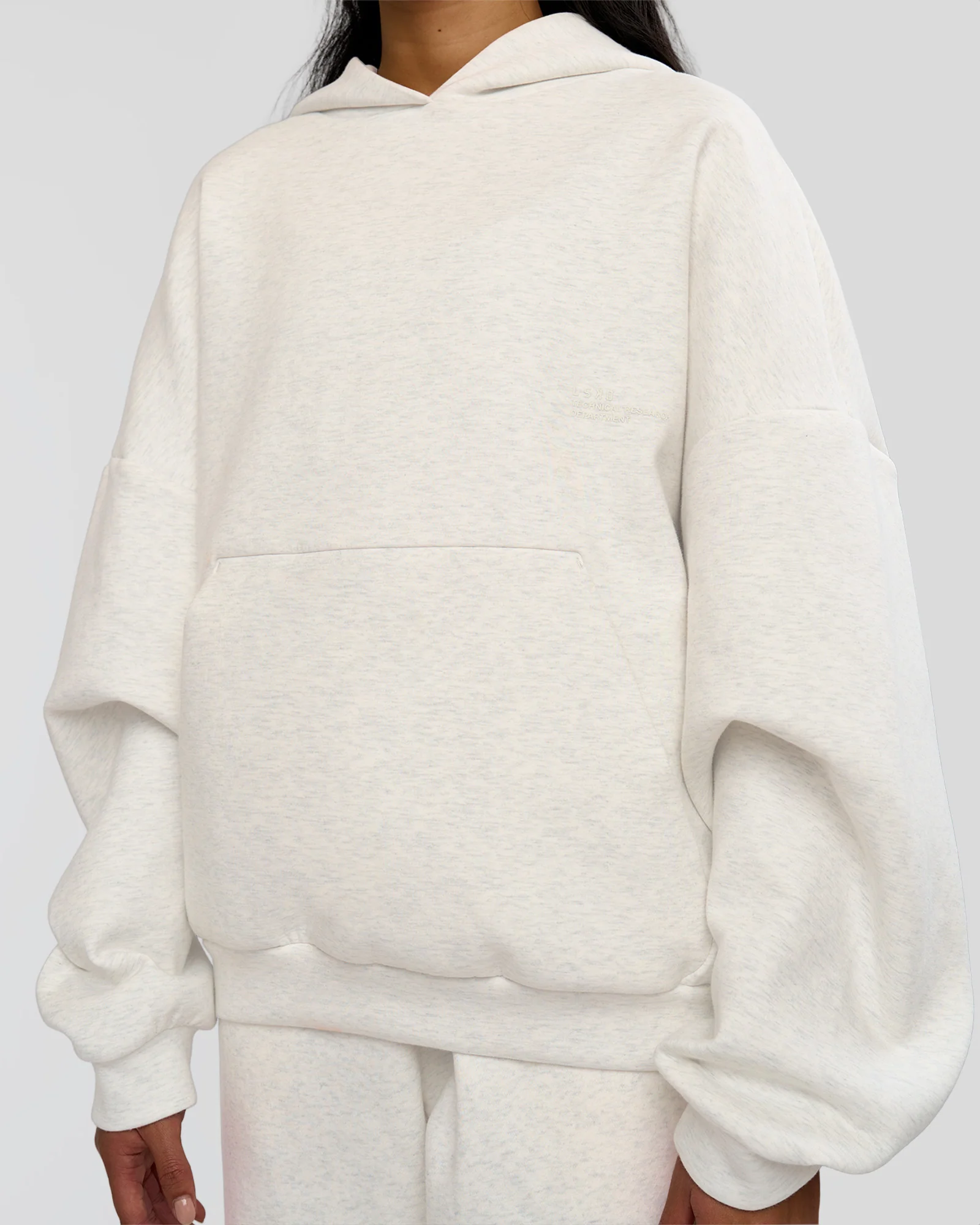 AfterDark ZeroCrease Oversized Hoodie - Silver Marl - Image 13