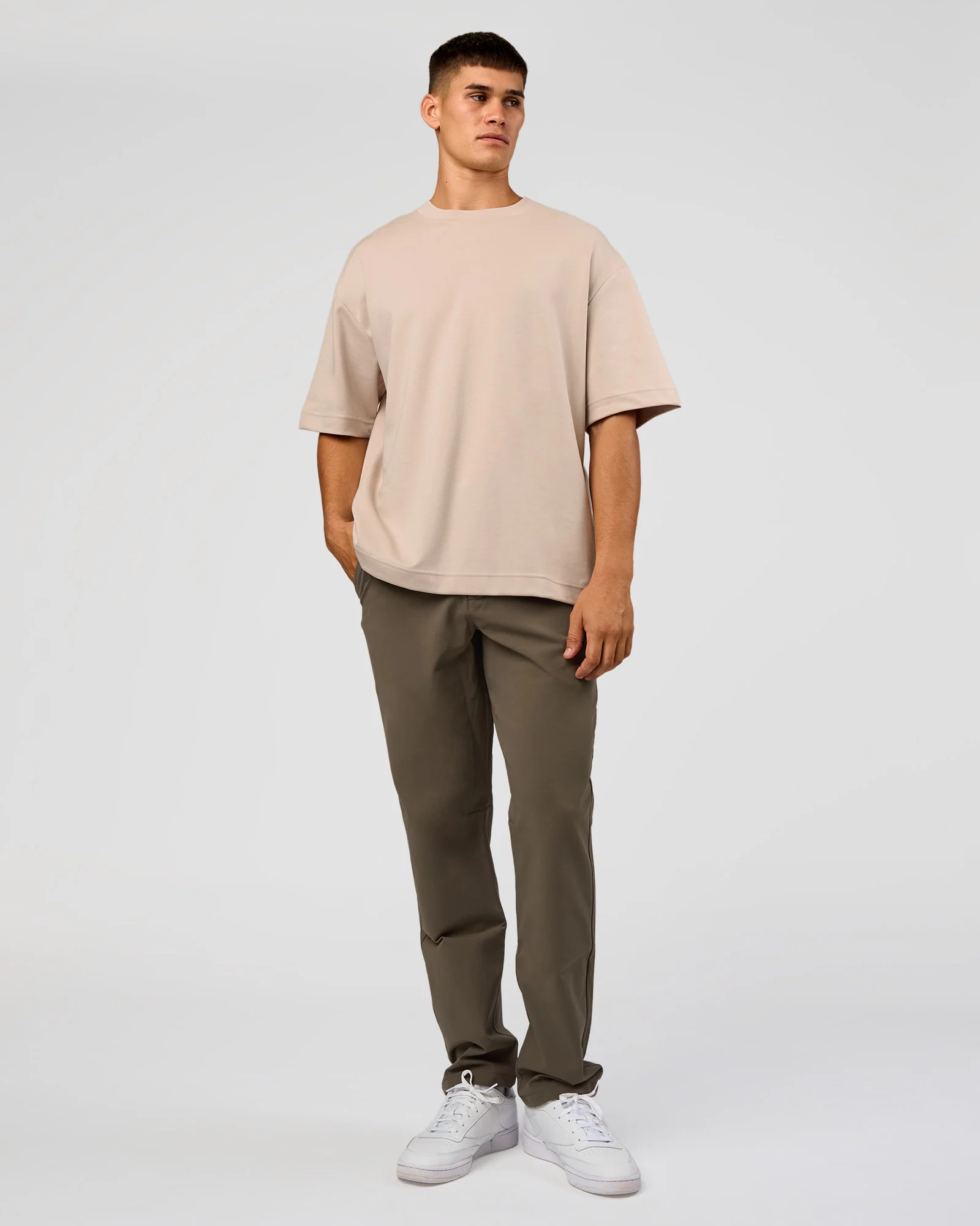 AfterDark ZeroCrease Oversized Tee - Shale Beige - Image 10