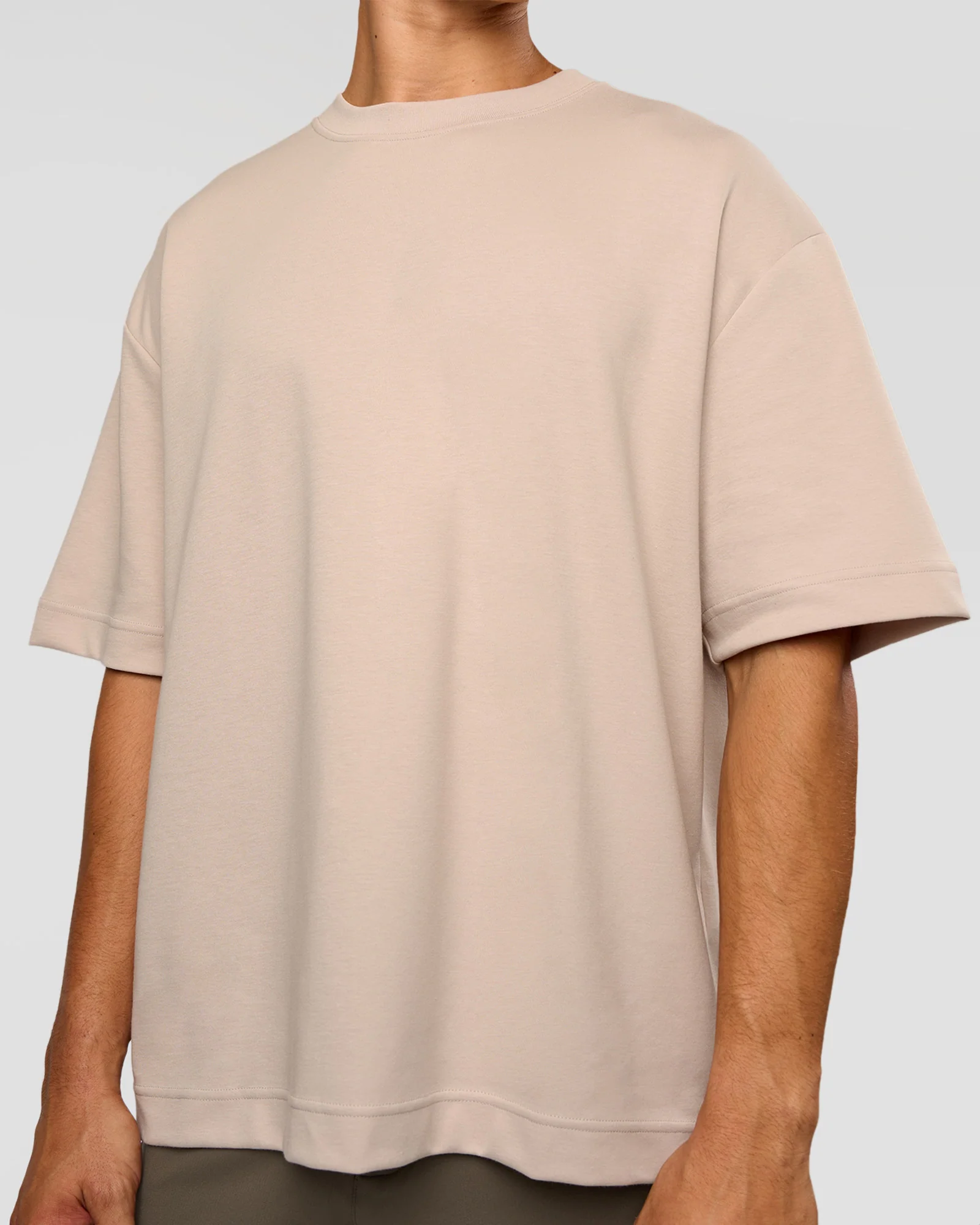 AfterDark ZeroCrease Oversized Tee - Shale Beige - Image 7