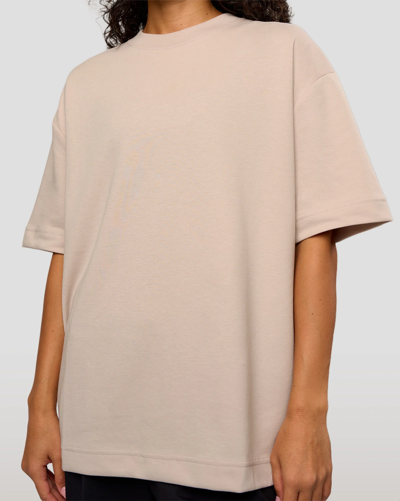 AfterDark ZeroCrease Oversized Tee - Shale Beige - Image 9