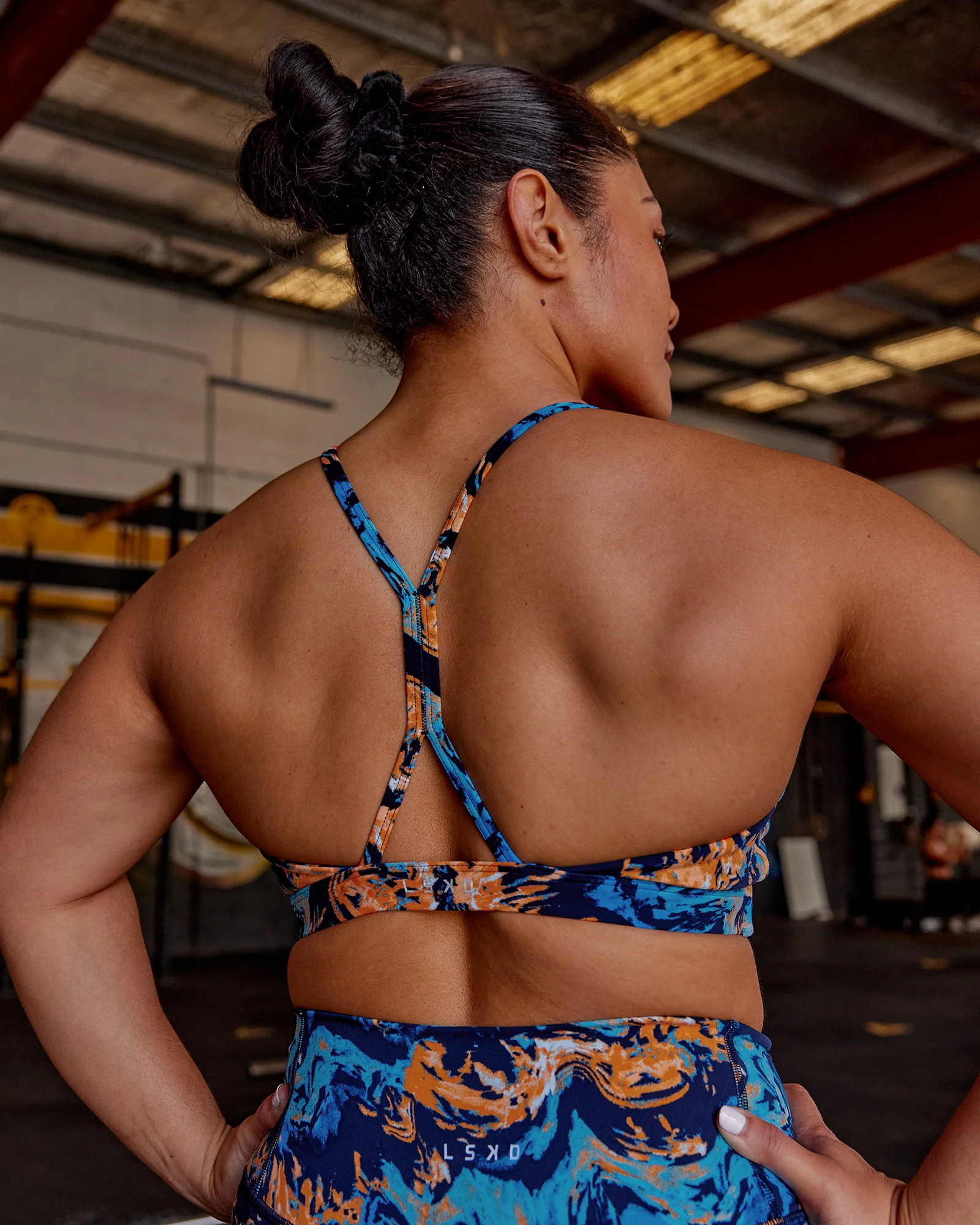 AMRAP High Neck Sports Bra - React Print - Image 2