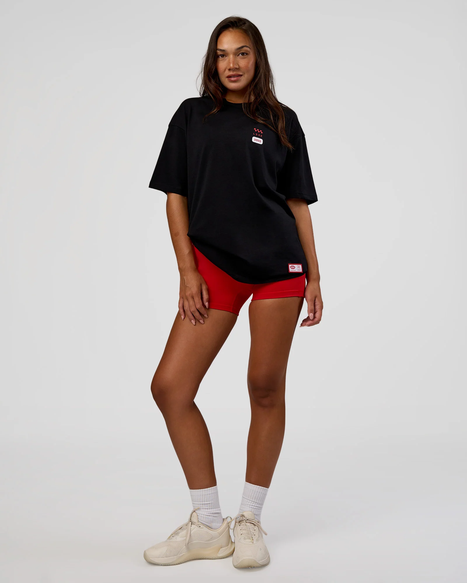 Archive FLXCotton Oversized Tee - Black-Scarlet - Image 11