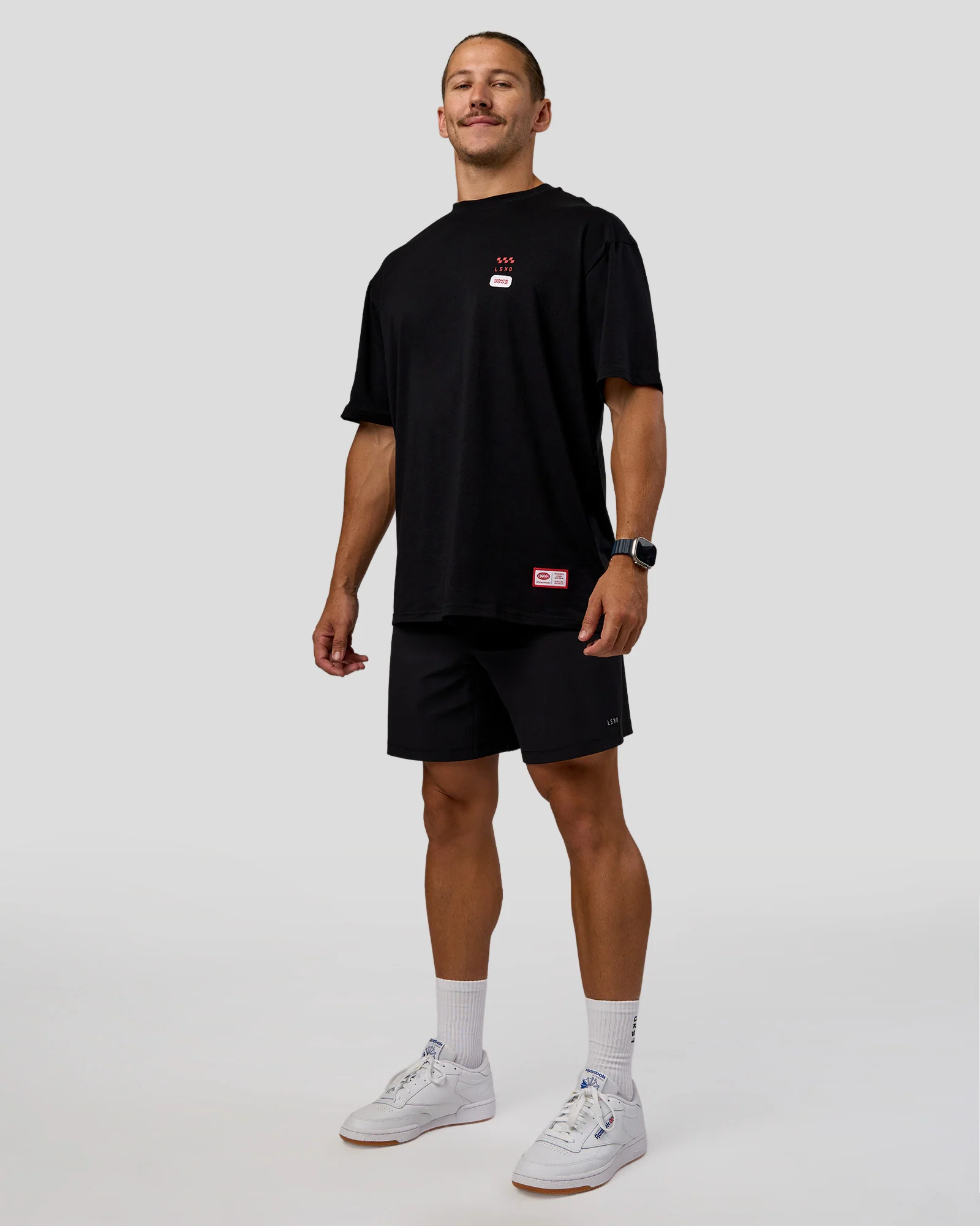 Archive FLXCotton Oversized Tee - Black-Scarlet - Image 6