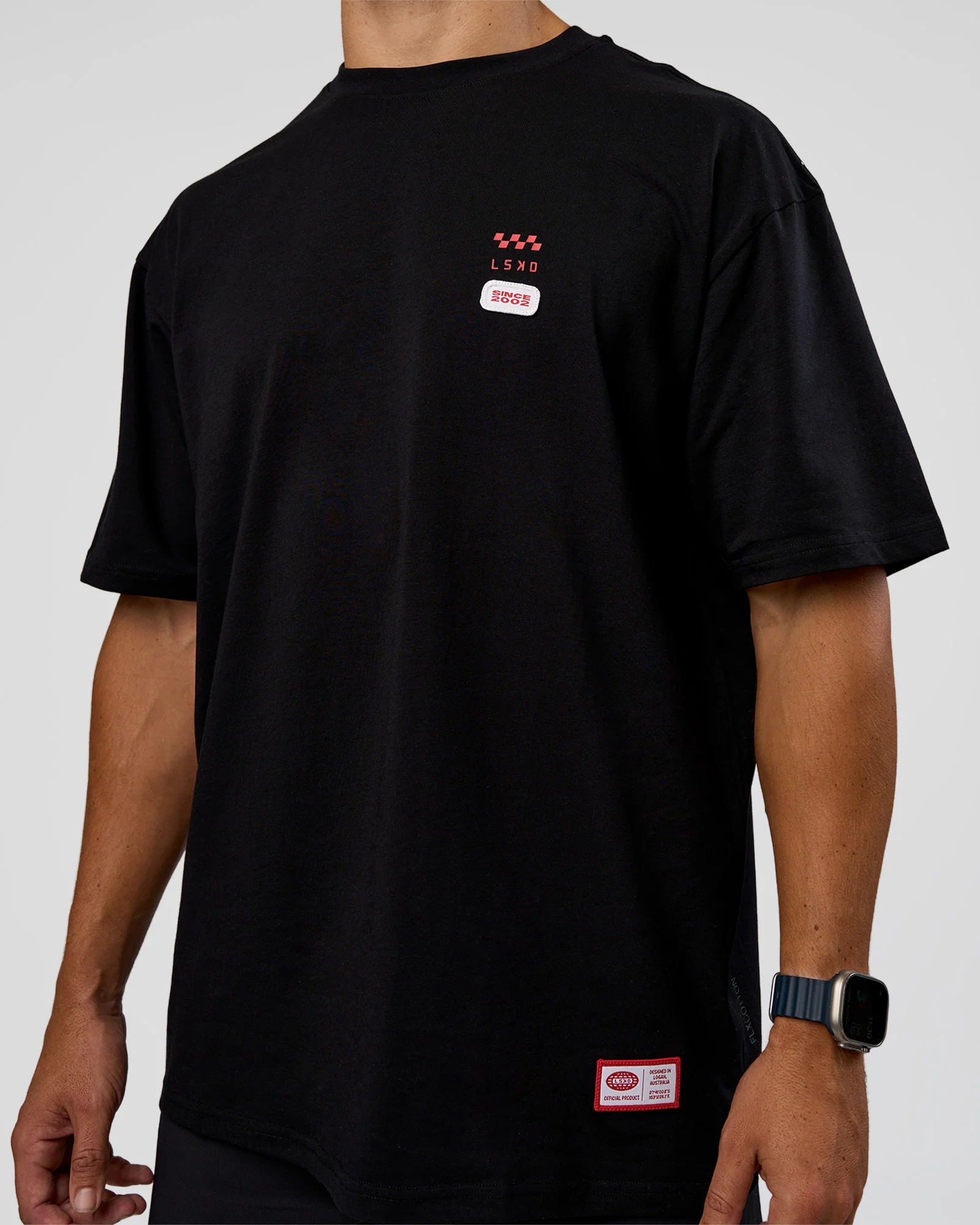 Archive FLXCotton Oversized Tee - Black-Scarlet - Image 7