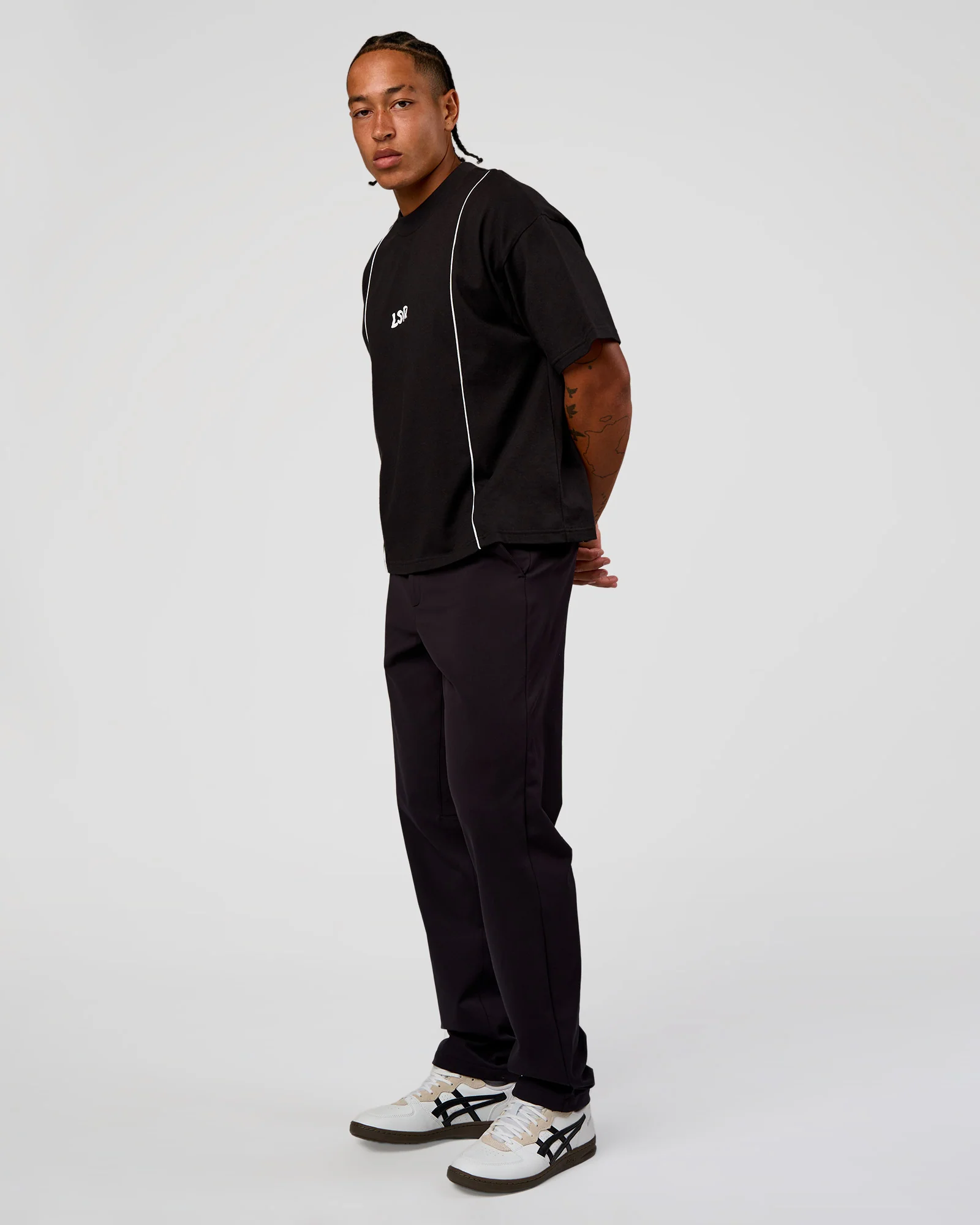 Axis Heavyweight Oversized Boxed Tee - Black-White - Image 3