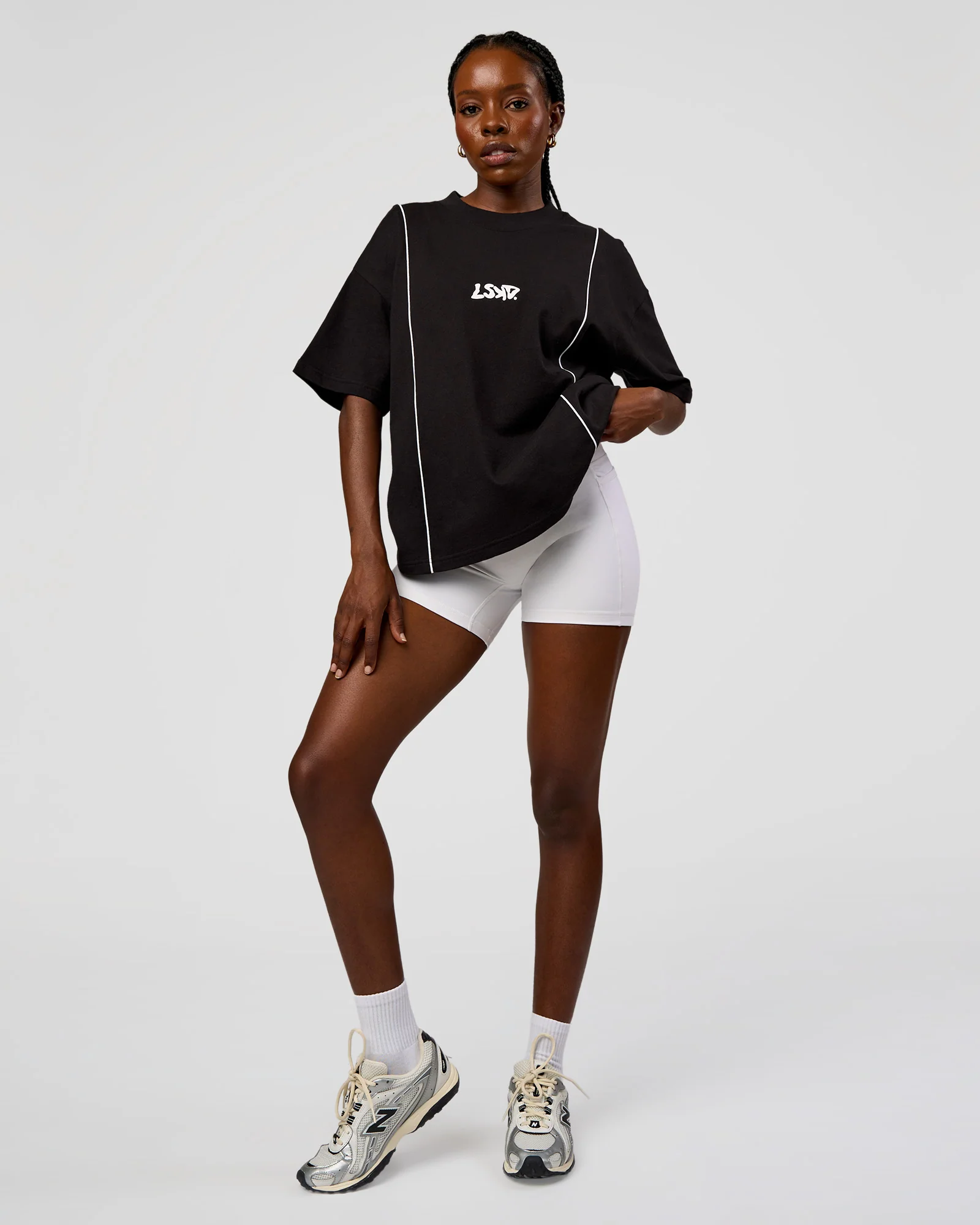Axis Heavyweight Oversized Boxed Tee - Black-White - Image 5