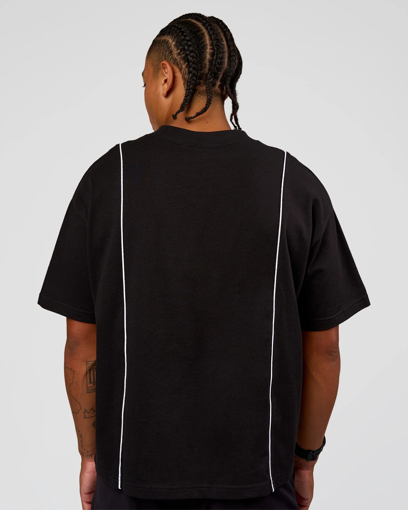 Axis Heavyweight Oversized Boxed Tee - Black-White - Image 6