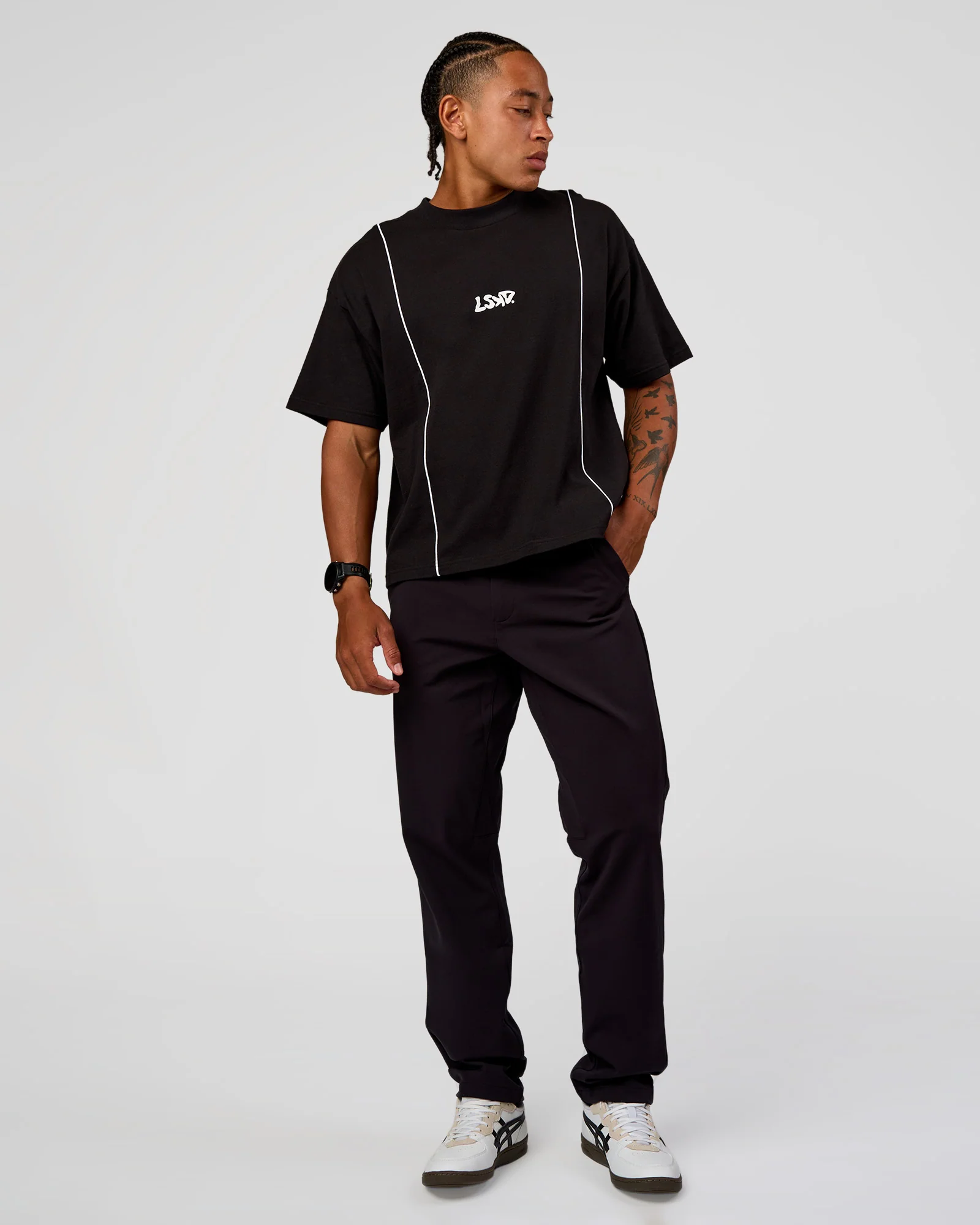 Axis Heavyweight Oversized Boxed Tee - Black-White - Image 7