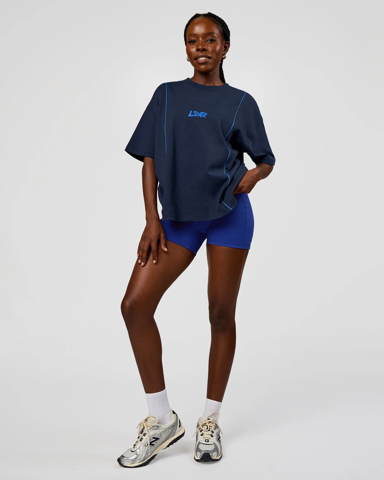 Axis Heavyweight Oversized Boxed Tee - Future Navy-Palace Blue - Image 7