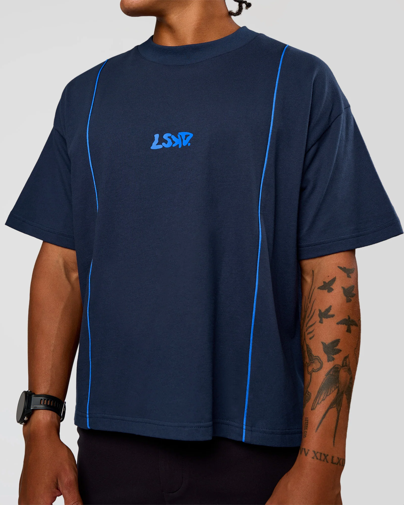 Axis Heavyweight Oversized Boxed Tee - Future Navy-Palace Blue - Image 8