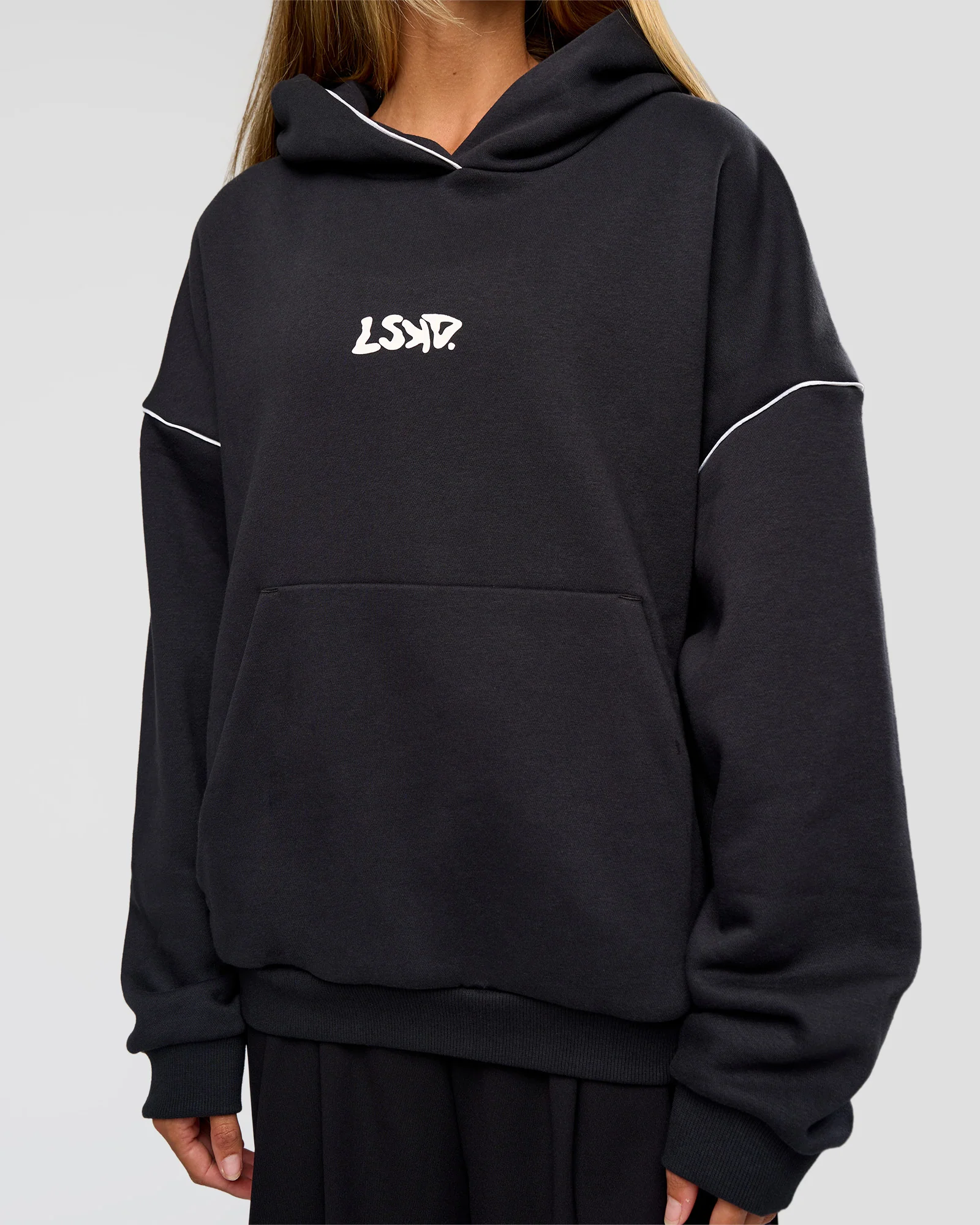 Axis Oversized Hoodie - Caviar-White - Image 11