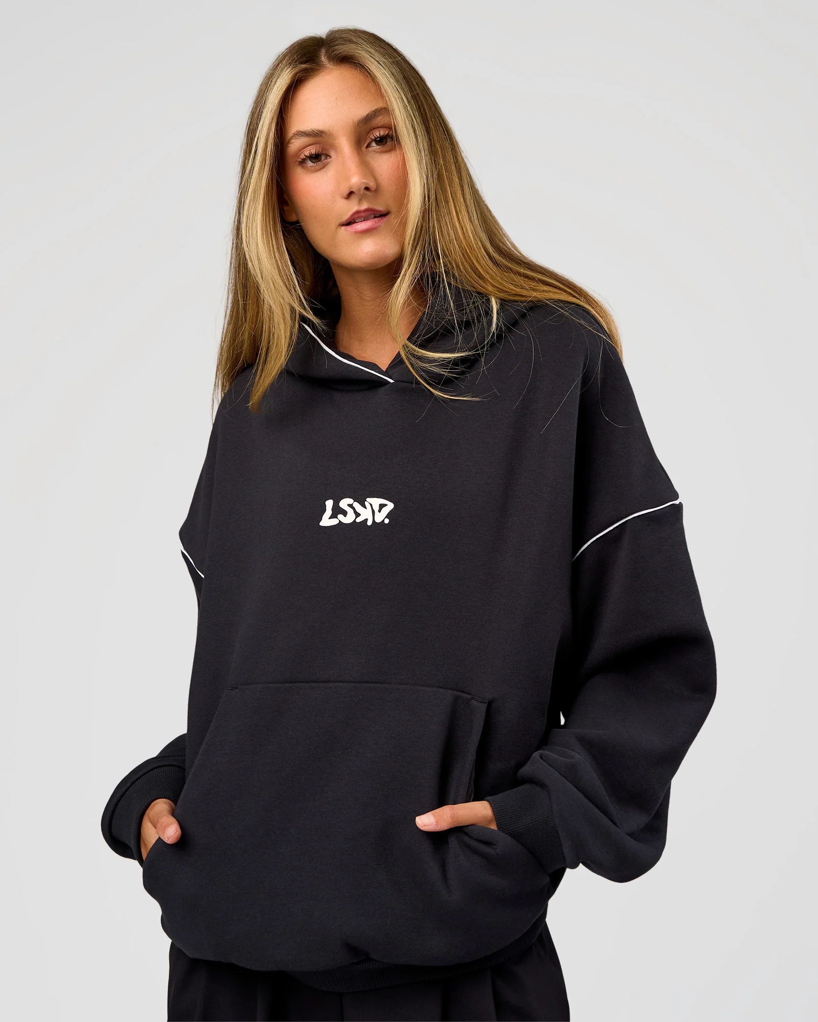 Axis Oversized Hoodie - Caviar-White - Image 4