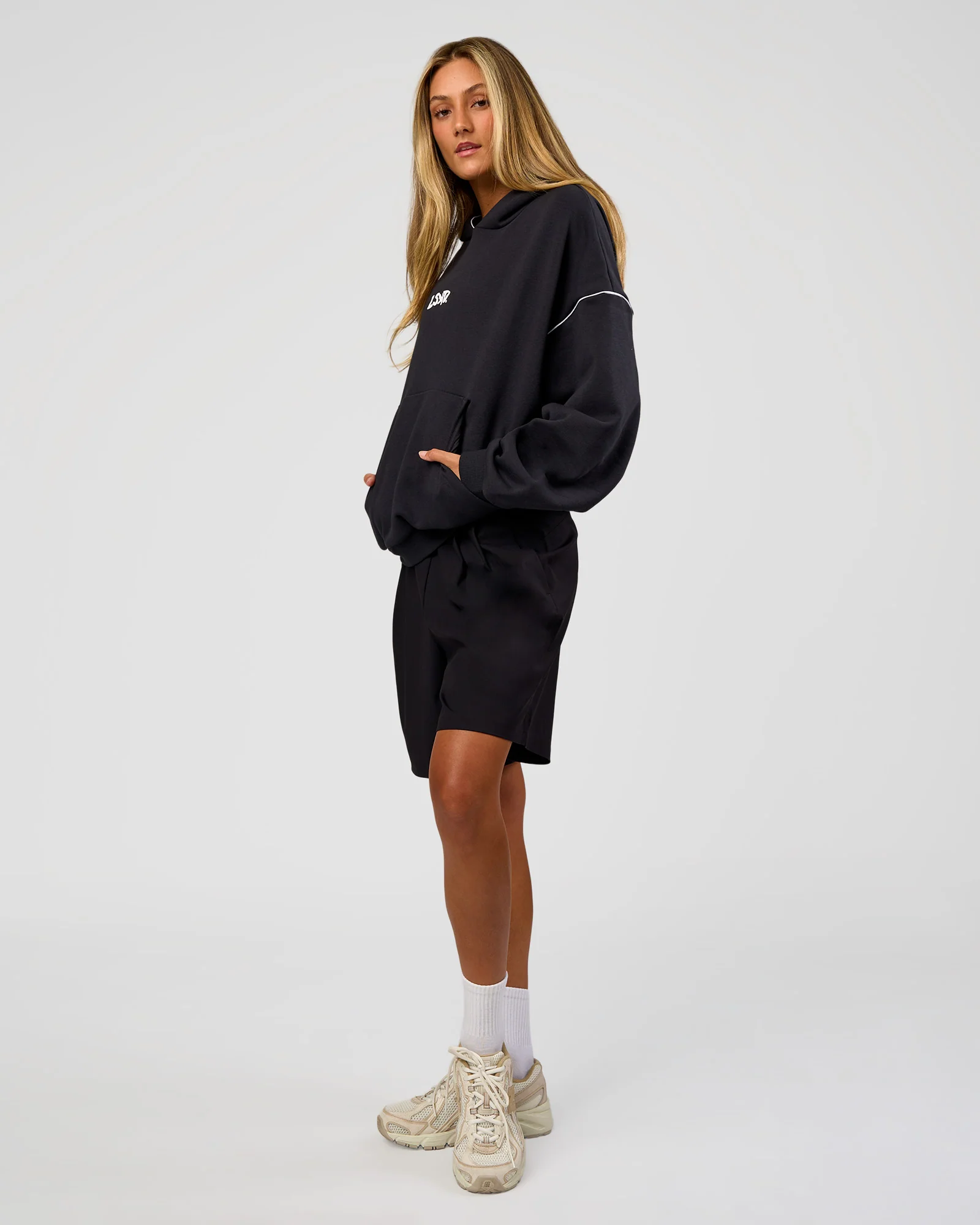 Axis Oversized Hoodie - Caviar-White - Image 9