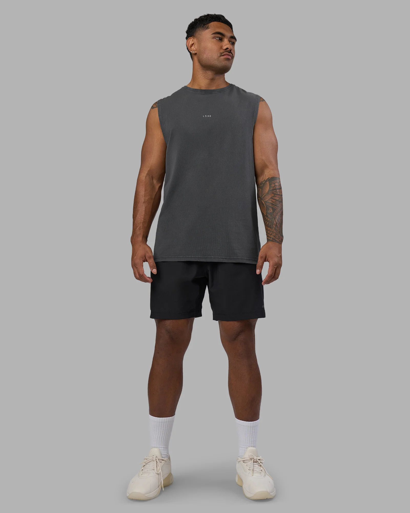 Base FLXCotton Tank - Dark Storm Washed - Image 6