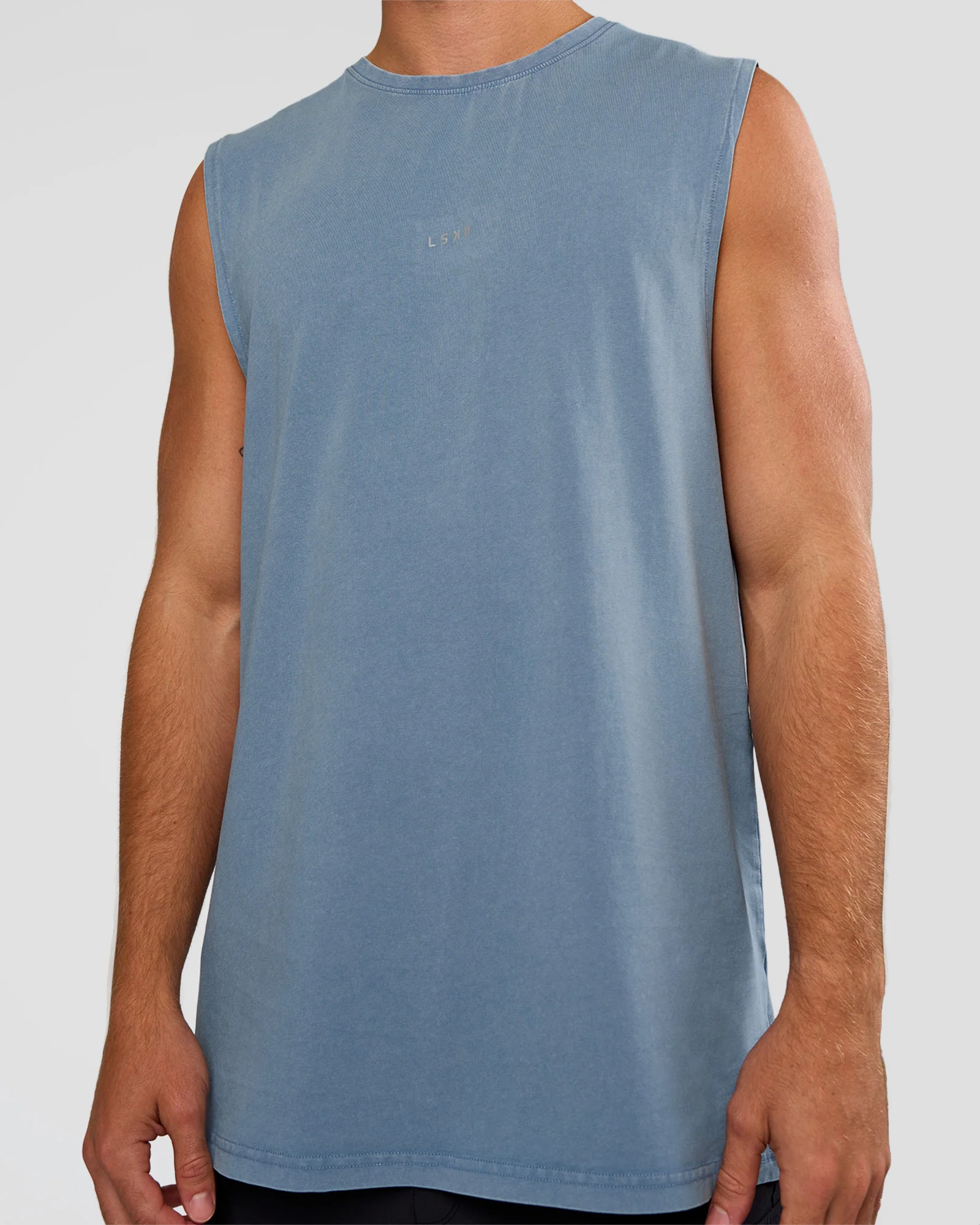 Base FLXCotton Tank Regular Fit +2cm - Elemental Blue Washed - Image 5