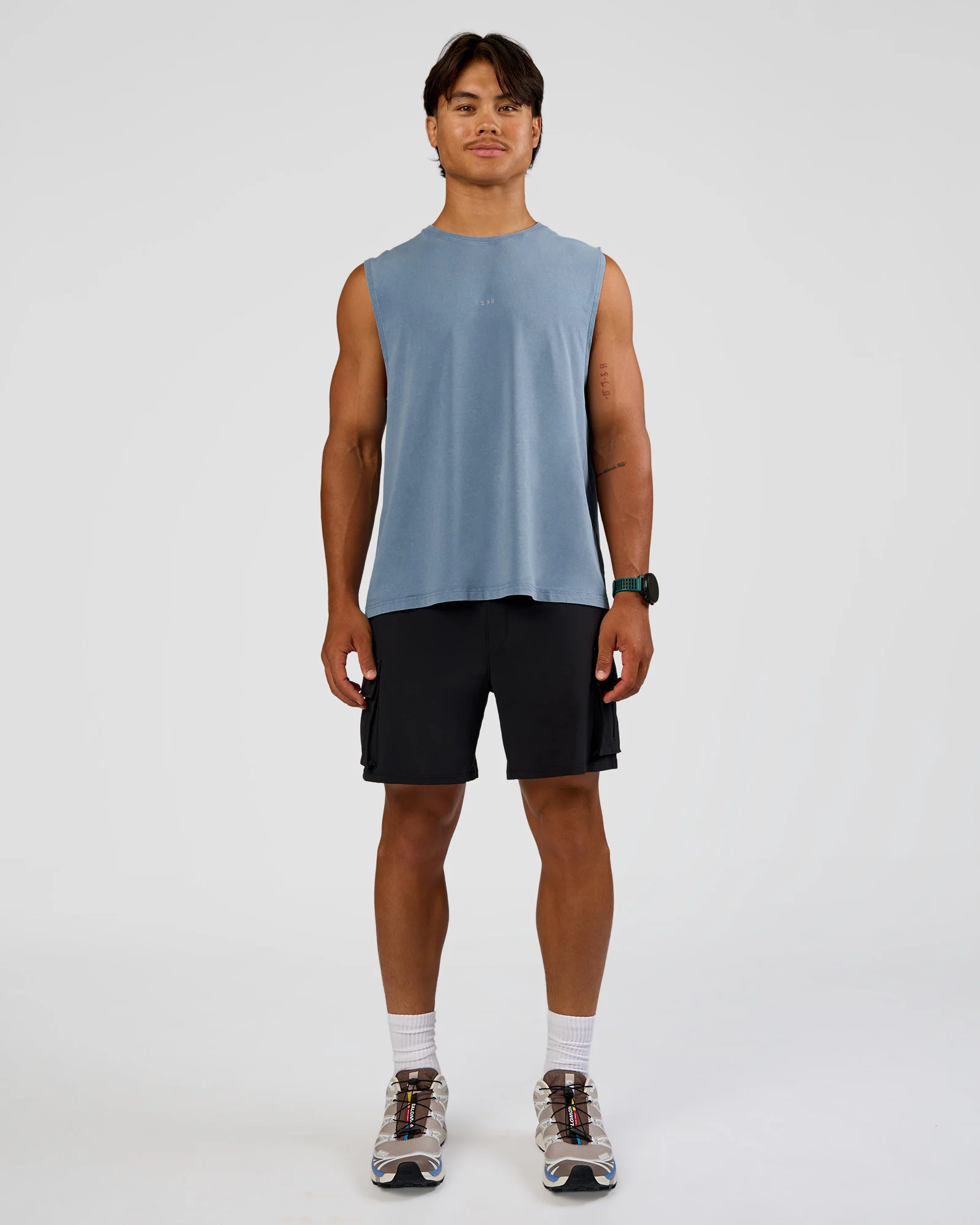 Base FLXCotton Tank Regular Fit -8cm - Elemental Blue Washed - Image 6