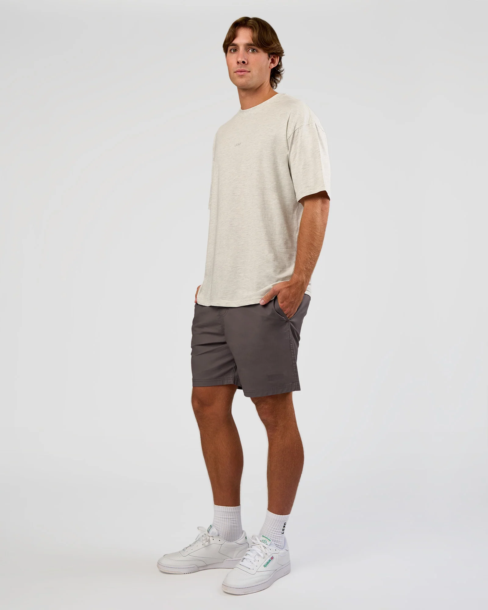 Base FLXCotton Tee Oversized - Silver Marl - Image 2