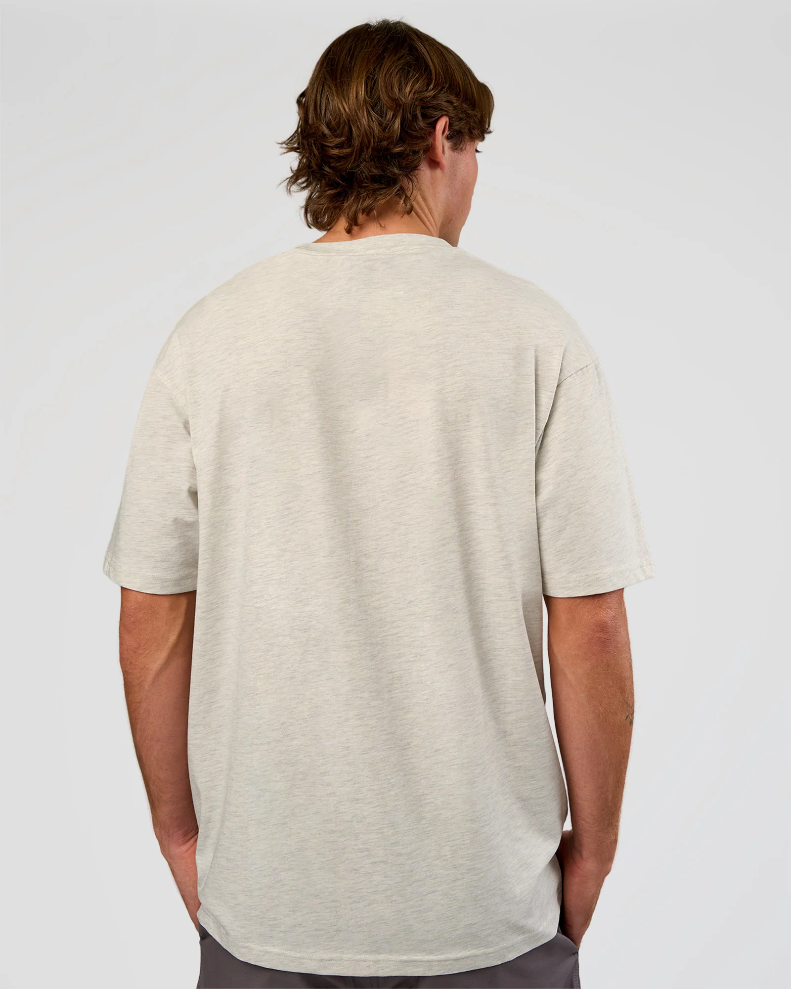 Base FLXCotton Tee Oversized - Silver Marl - Image 3