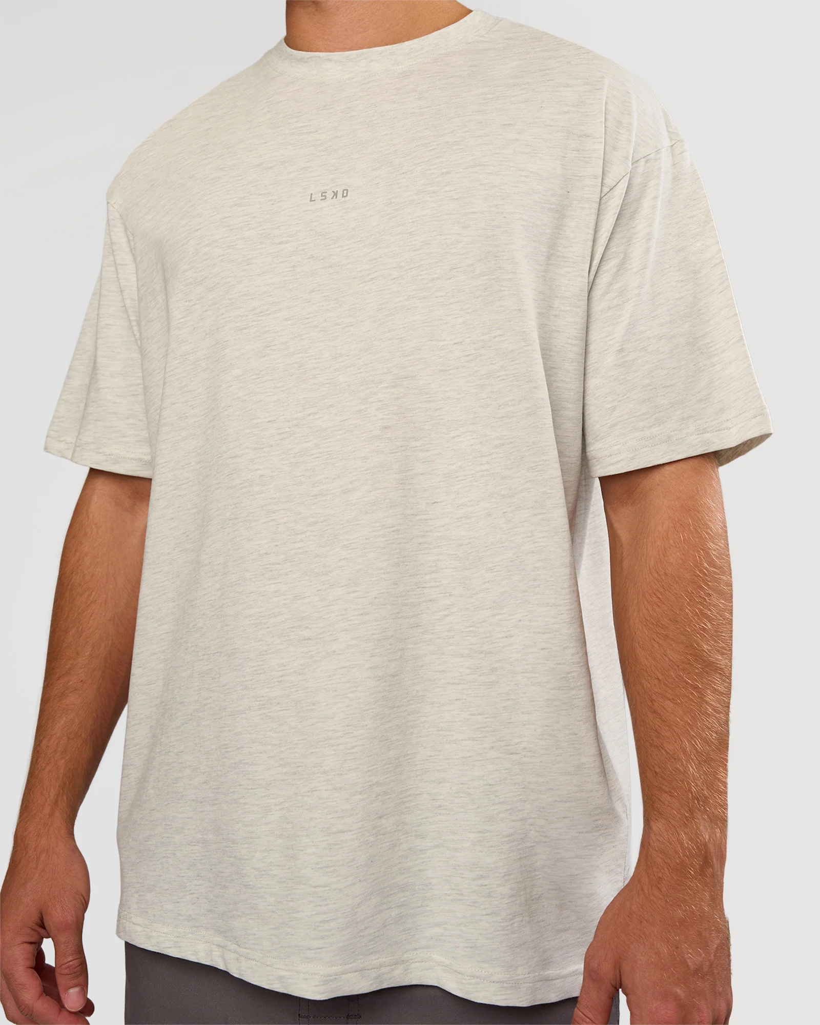Base FLXCotton Tee Oversized - Silver Marl - Image 4