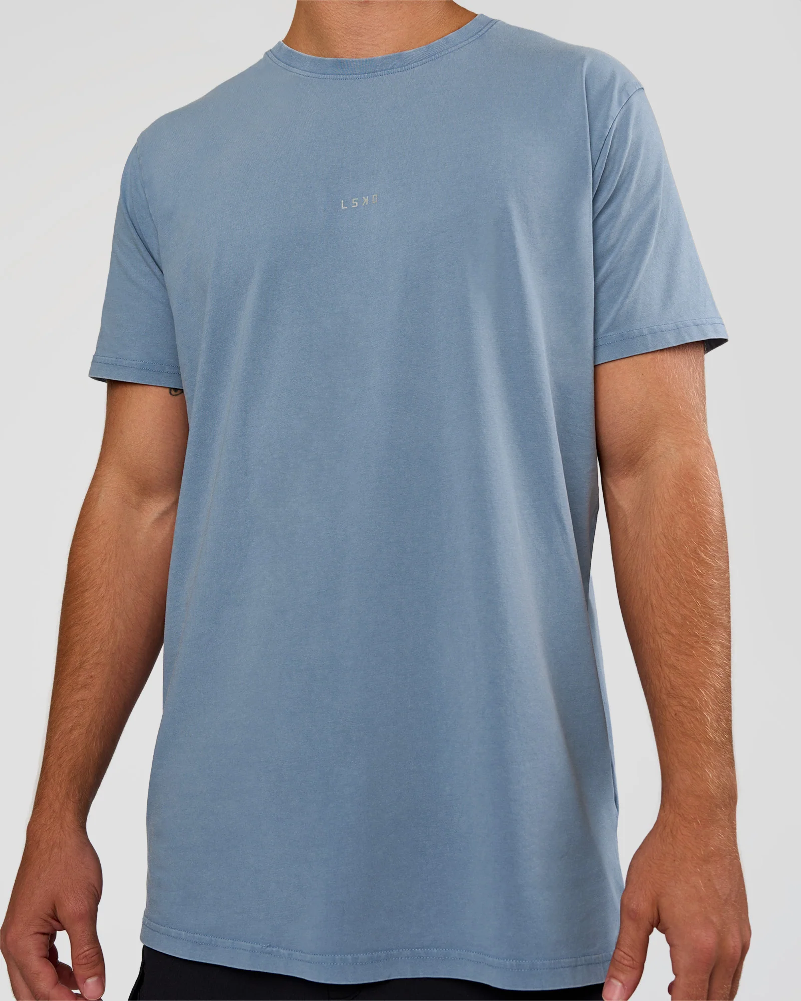 Base FLXCotton Tee  Regular Fit +2cm - Elemental Blue Washed - Image 4