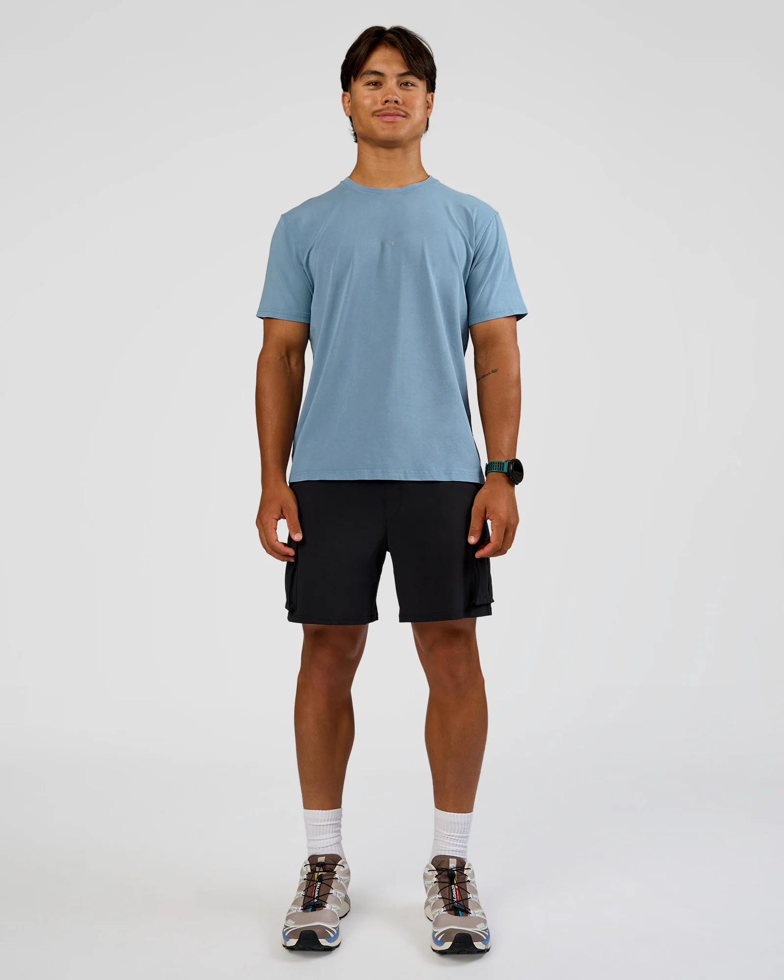 Base FLXCotton Tee Regular Fit -8cm  - Elemental Blue Washed - Image 2