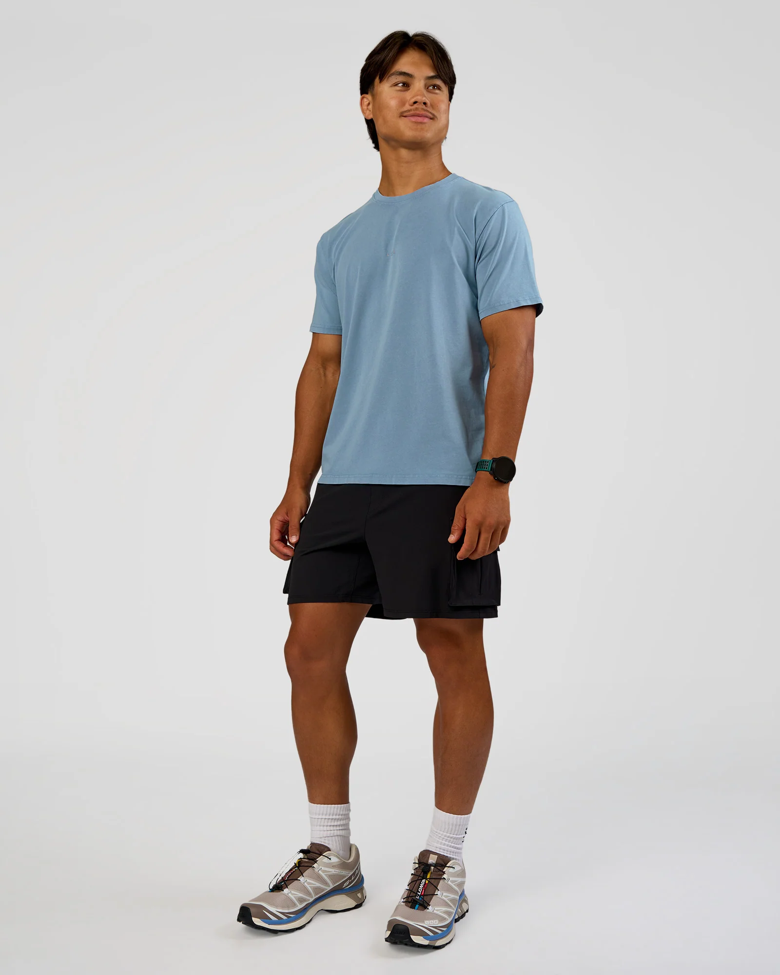 Base FLXCotton Tee Regular Fit -8cm  - Elemental Blue Washed - Image 5