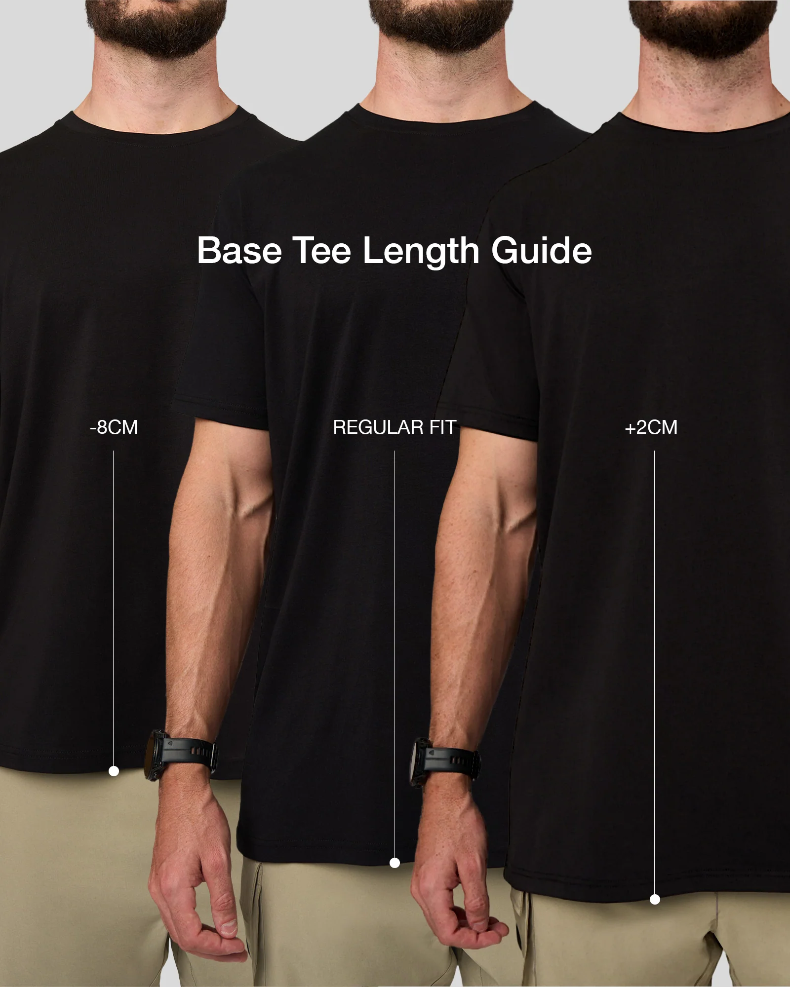 Base FLXCotton Tee  Regular Fit +2cm - Black - Image 3
