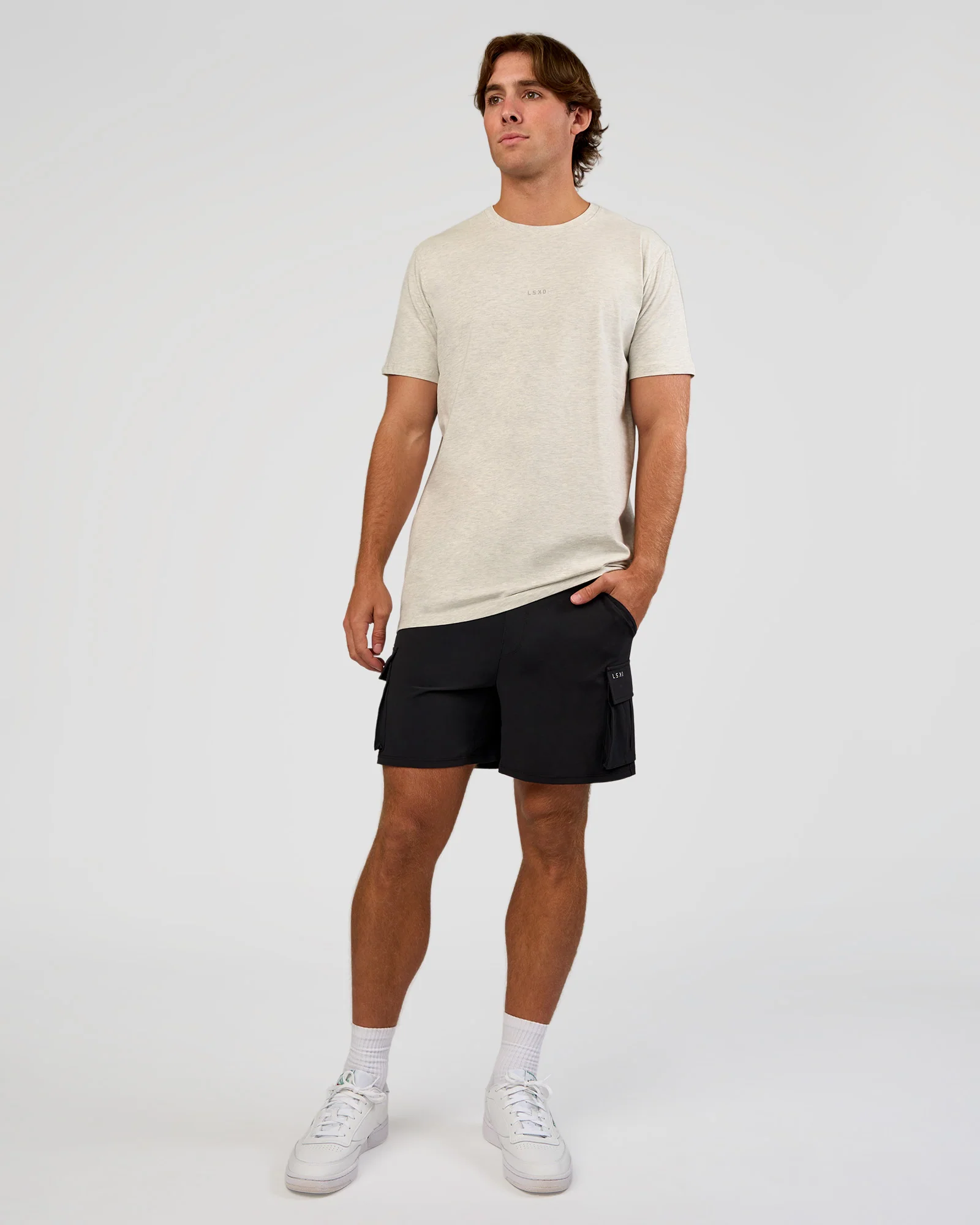 Base Heavyweight FLXCotton Tee Regular Fit +2cm - Silver Marl - Image 2