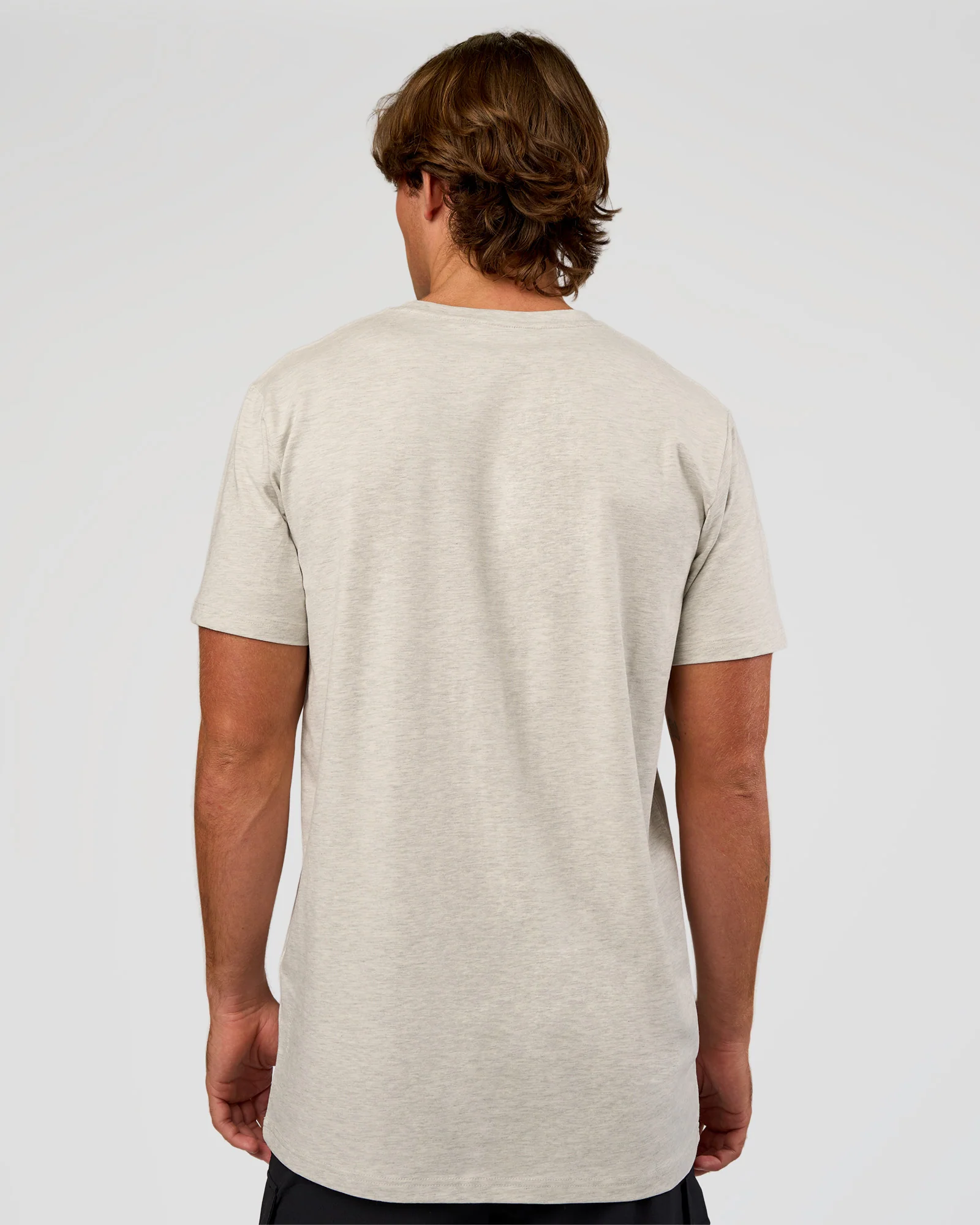 Base Heavyweight FLXCotton Tee Regular Fit +2cm - Silver Marl - Image 3