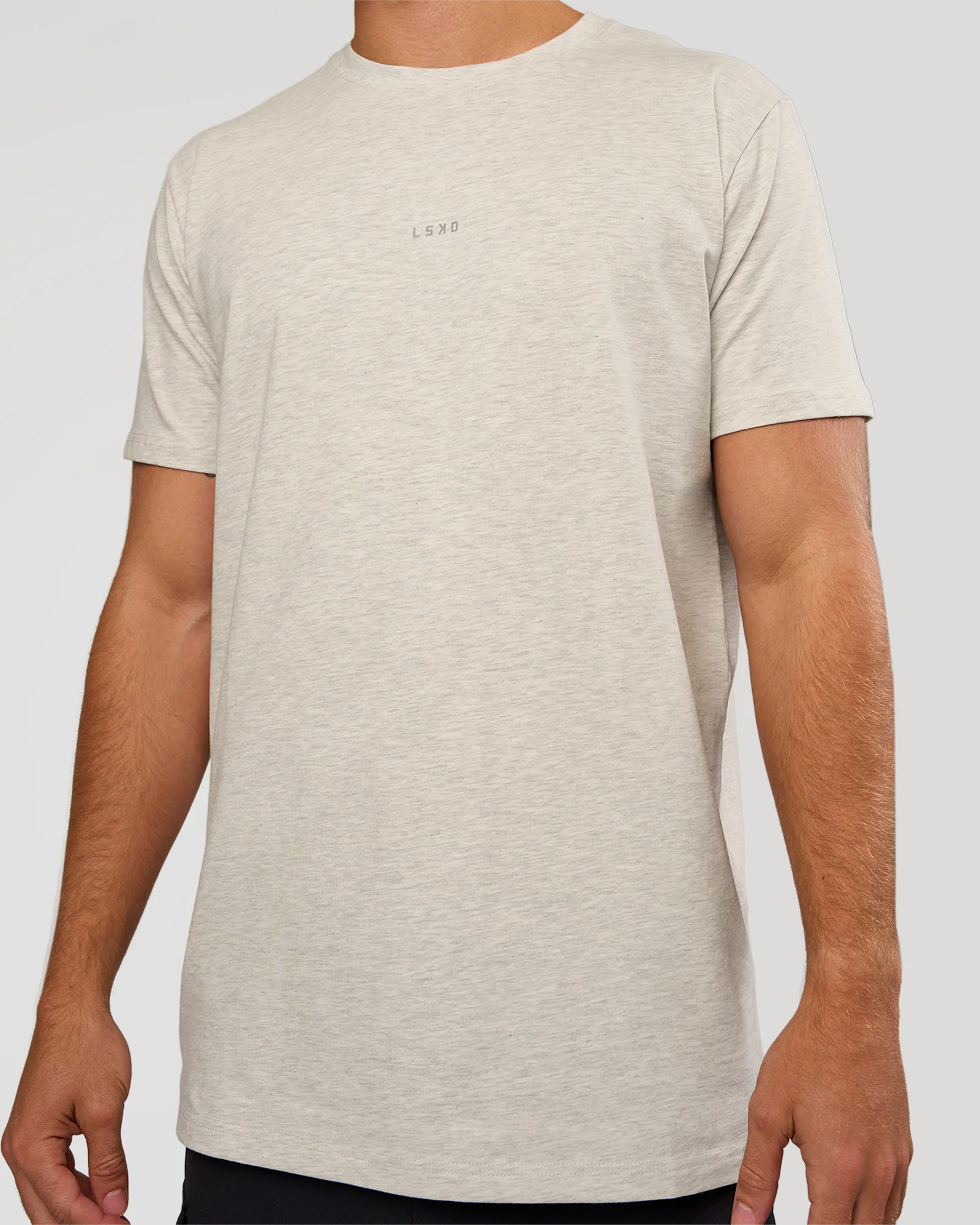 Base Heavyweight FLXCotton Tee Regular Fit +2cm - Silver Marl - Image 4