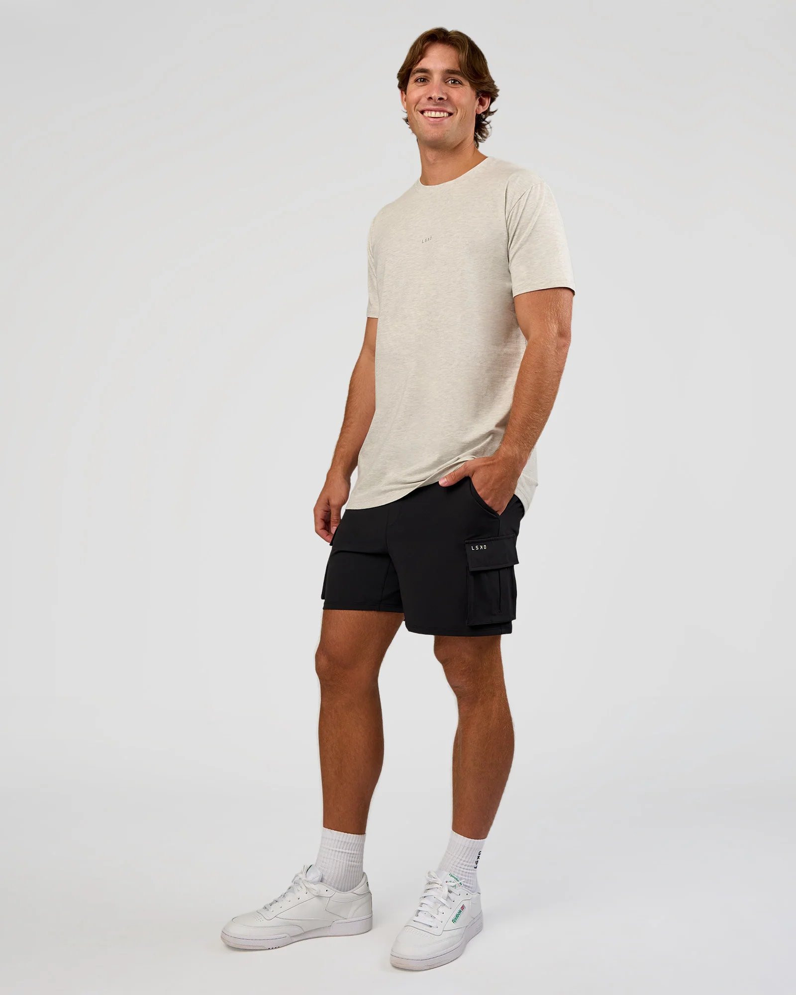 Base Heavyweight FLXCotton Tee Regular Fit +2cm - Silver Marl - Image 5
