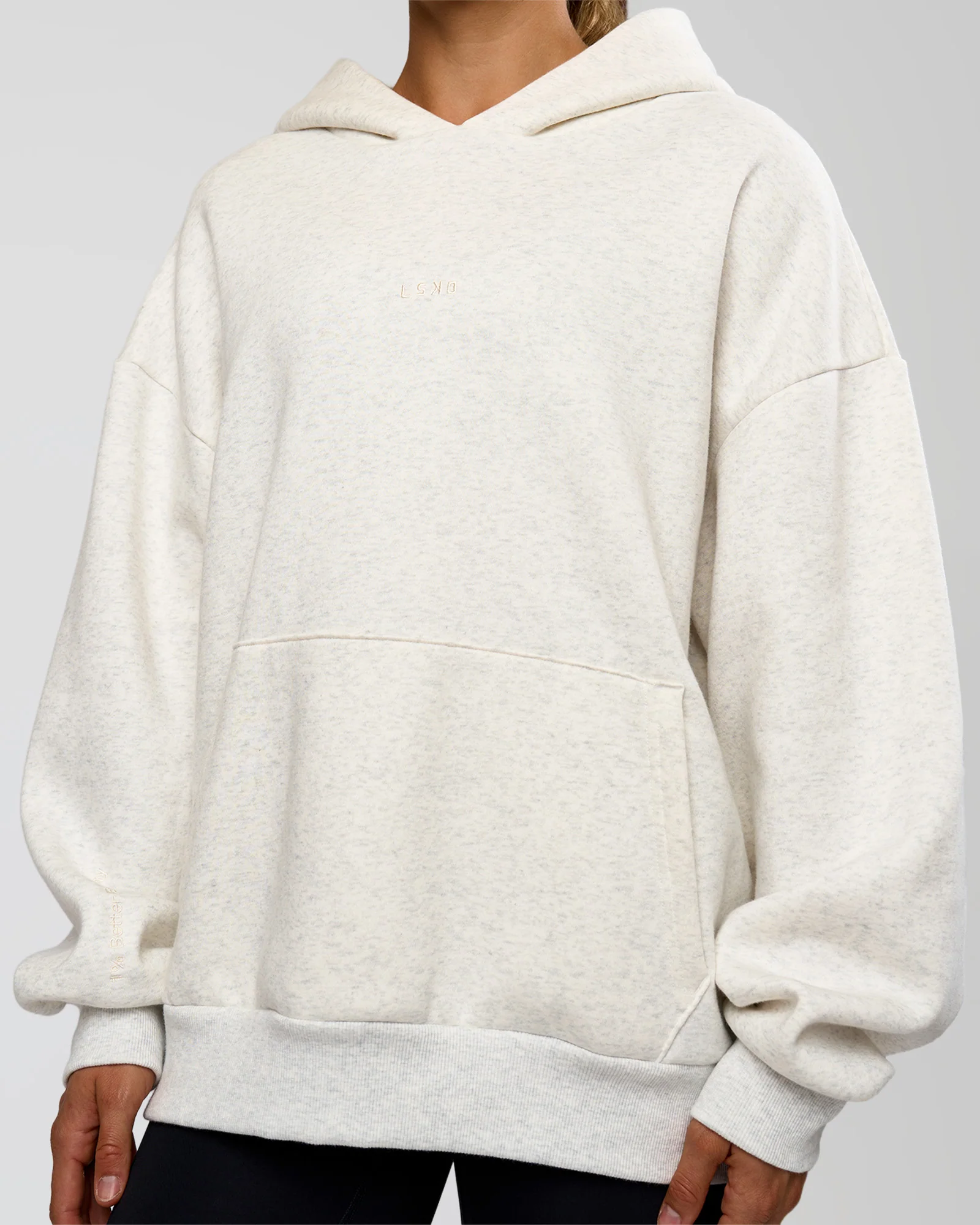 Base Oversized Hoodie - Silver Marl - Image 10